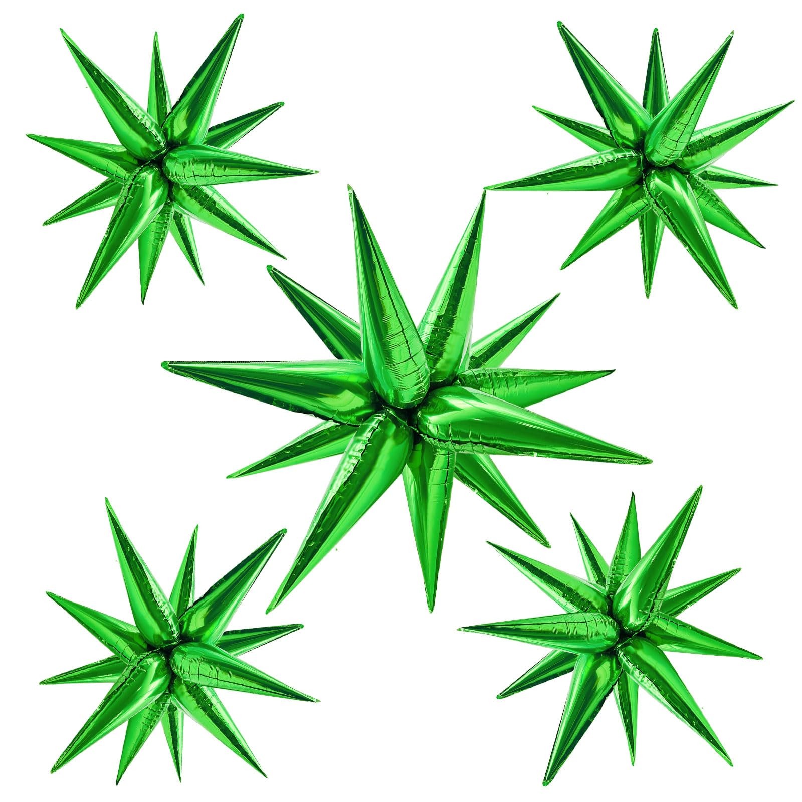 60Pcs Star Balloons Foil Cone Balloons Party Decorations for St Patricks Green