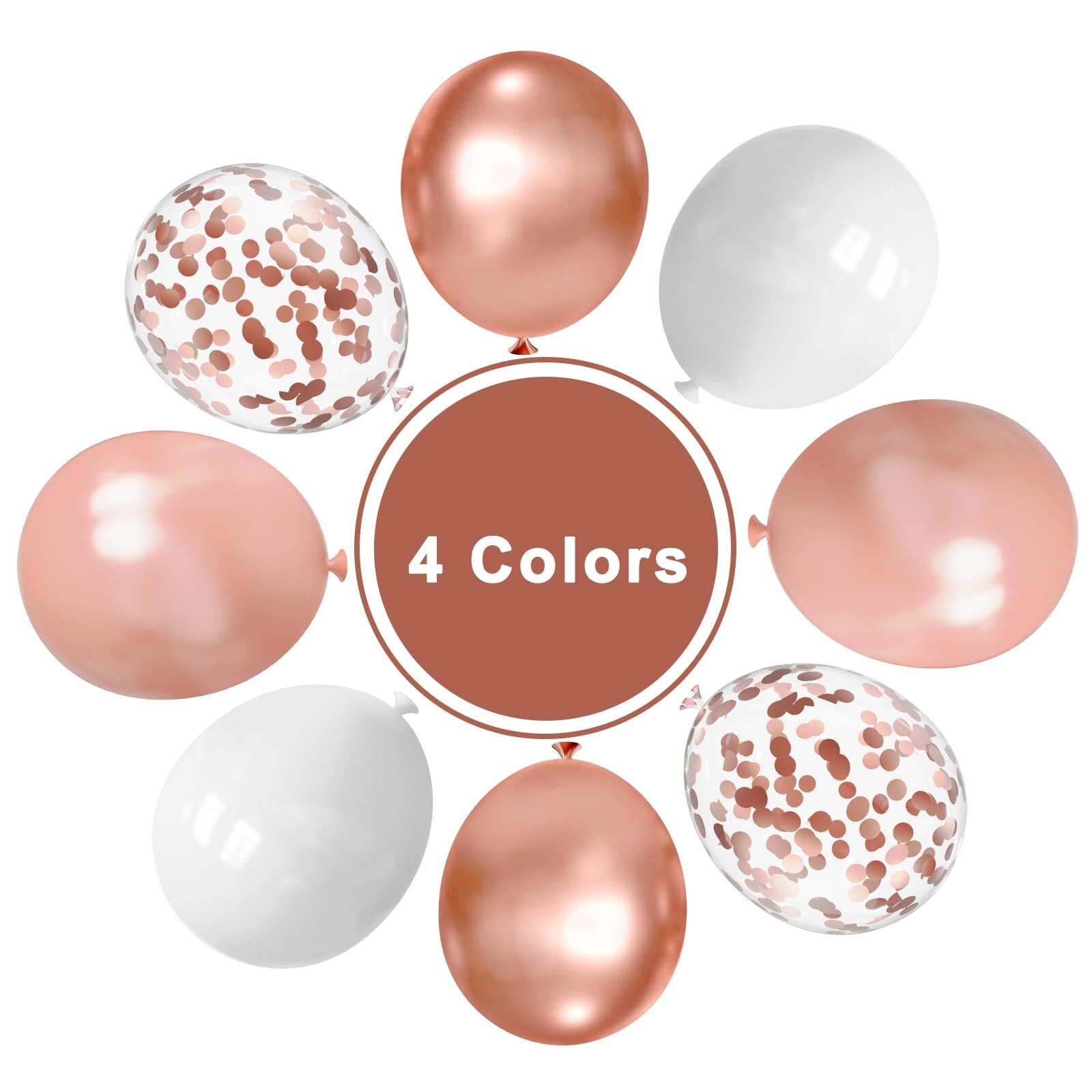 75 Pcs 12 Inch Rose Gold Balloons,Rose Gold and White Balloons,Rose Gold Meta…