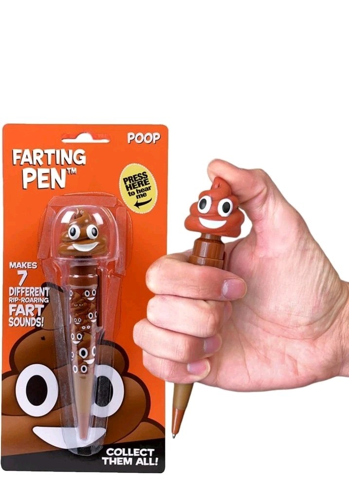 Farting Poop Pen – 7 Funny Sounds – Funny Poop Gifts, Great Kids Party Supplies,