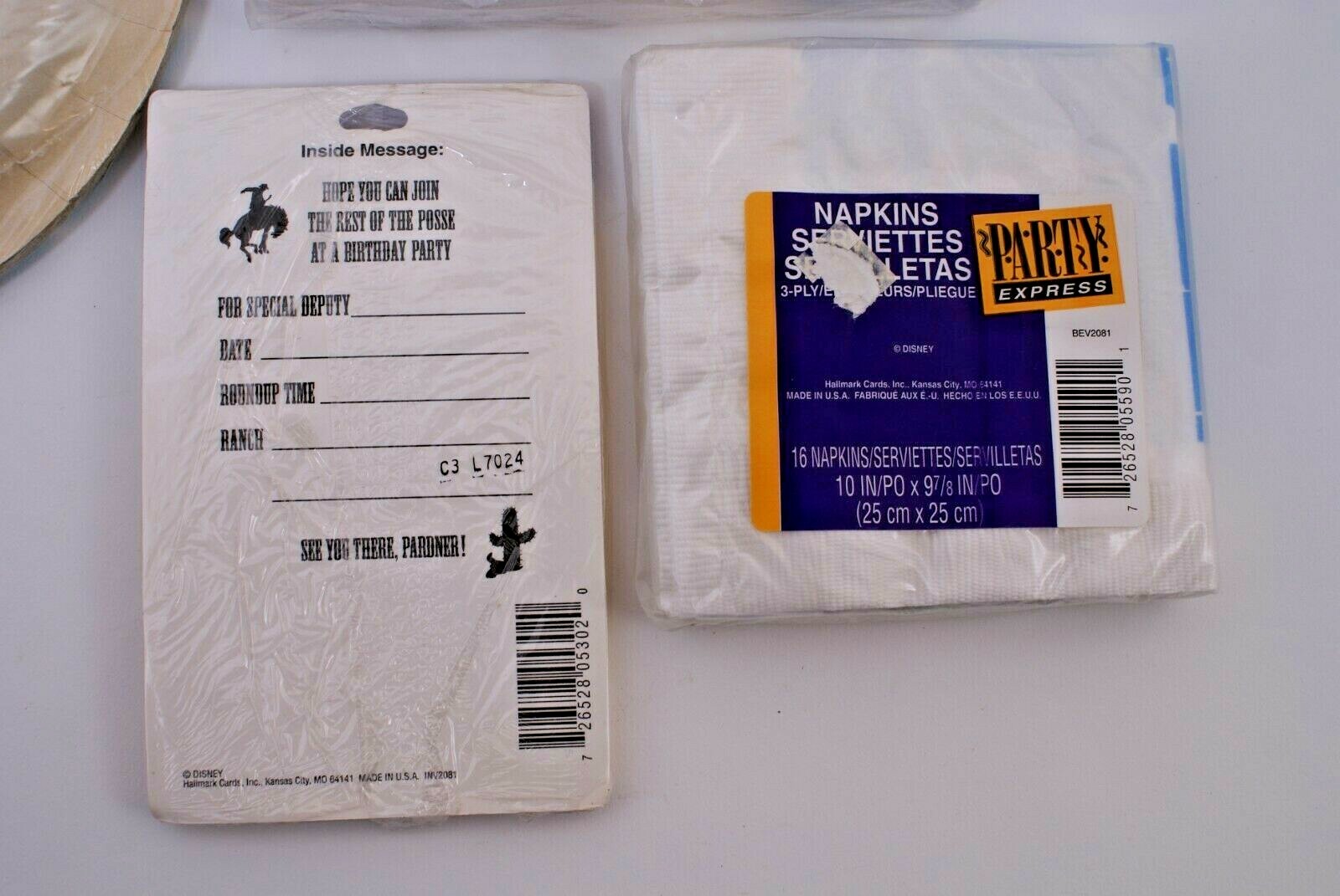 4 ORIGINAL 1995 TOY STORY PARTY SUPPLIES, PLATES, NAPKINS & INVITATIONS – NWT