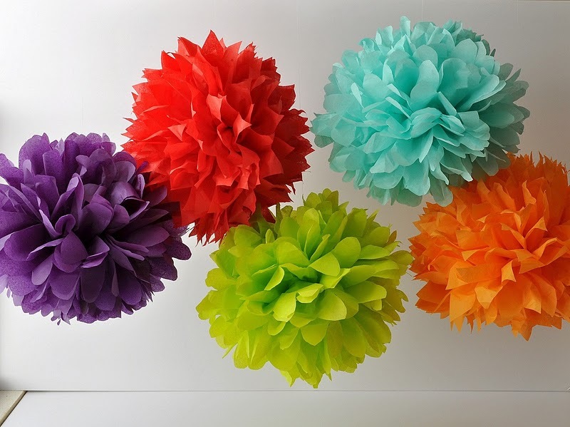 4″ 8″ 12″ Tissue Paper Pom Poms Ball Lanterns Wedding Birthday Photo Shoot Craft