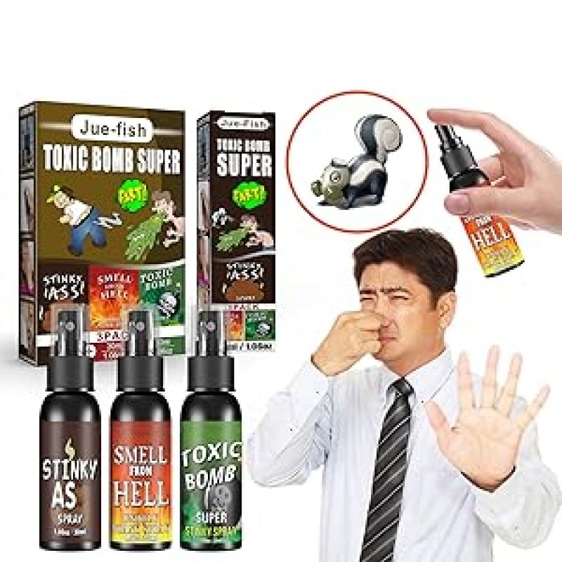 3PCS Fart Spray Extra Strong 30Ml Potent Stink Spray Non Toxic Fart Bomb Prank