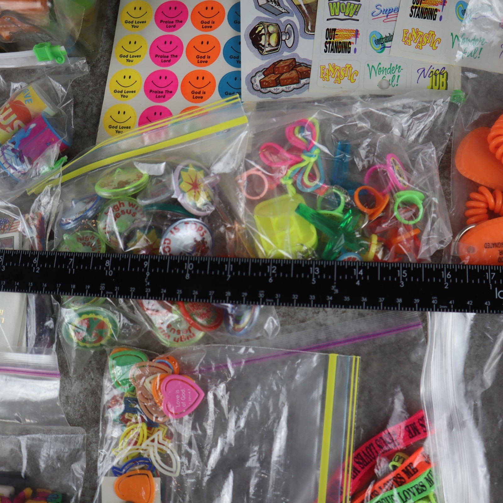 Retro Christian Goodies for Party or Prizes Toys and Stickers Vintage Lot