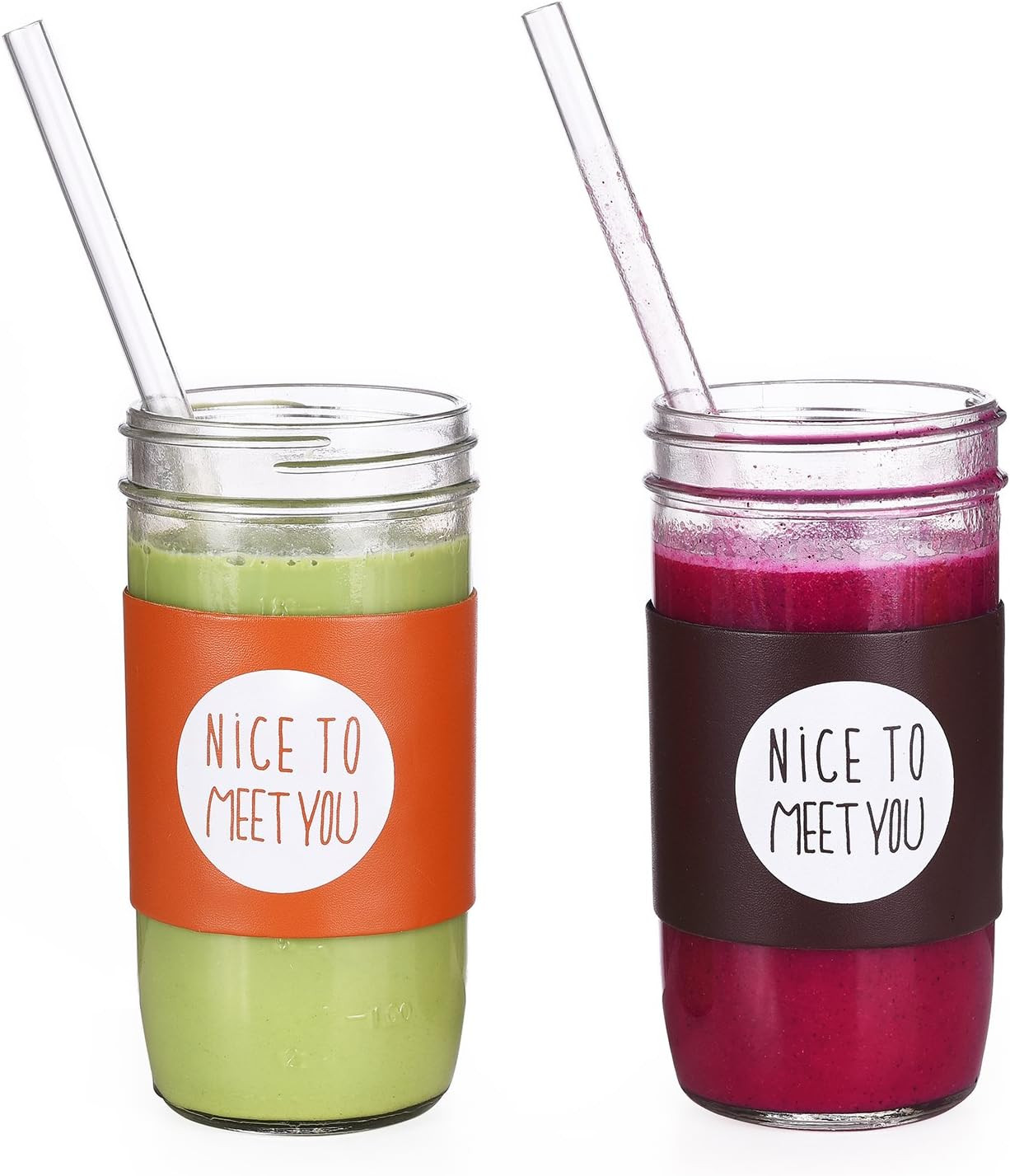 ALINK Reusable Clear Smoothie Straws, 10 in X 10 Mm Jumbo Tritan Hard Plastic Dr