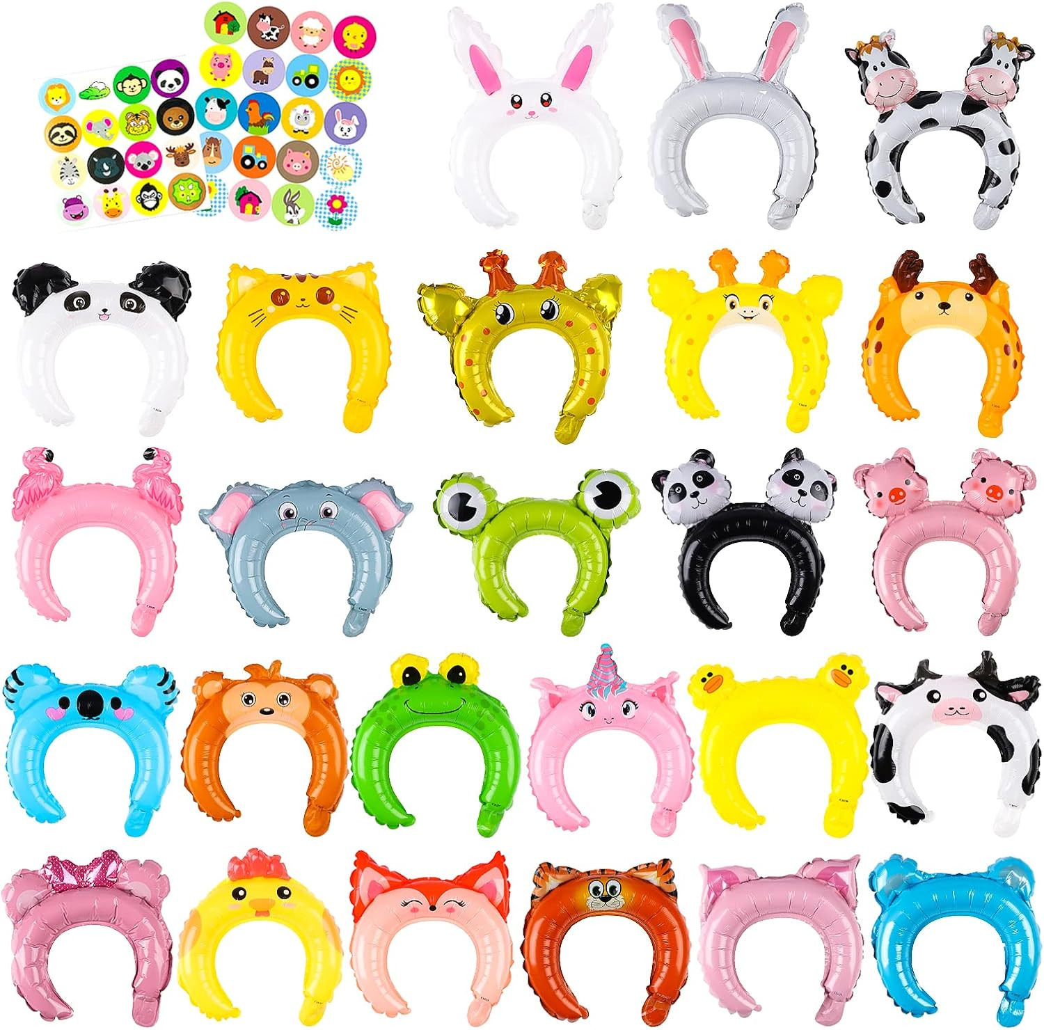 50P Zoo Animal Inflatable Headbands Wildlife Balloon Hair Hoop Include Forest Sa