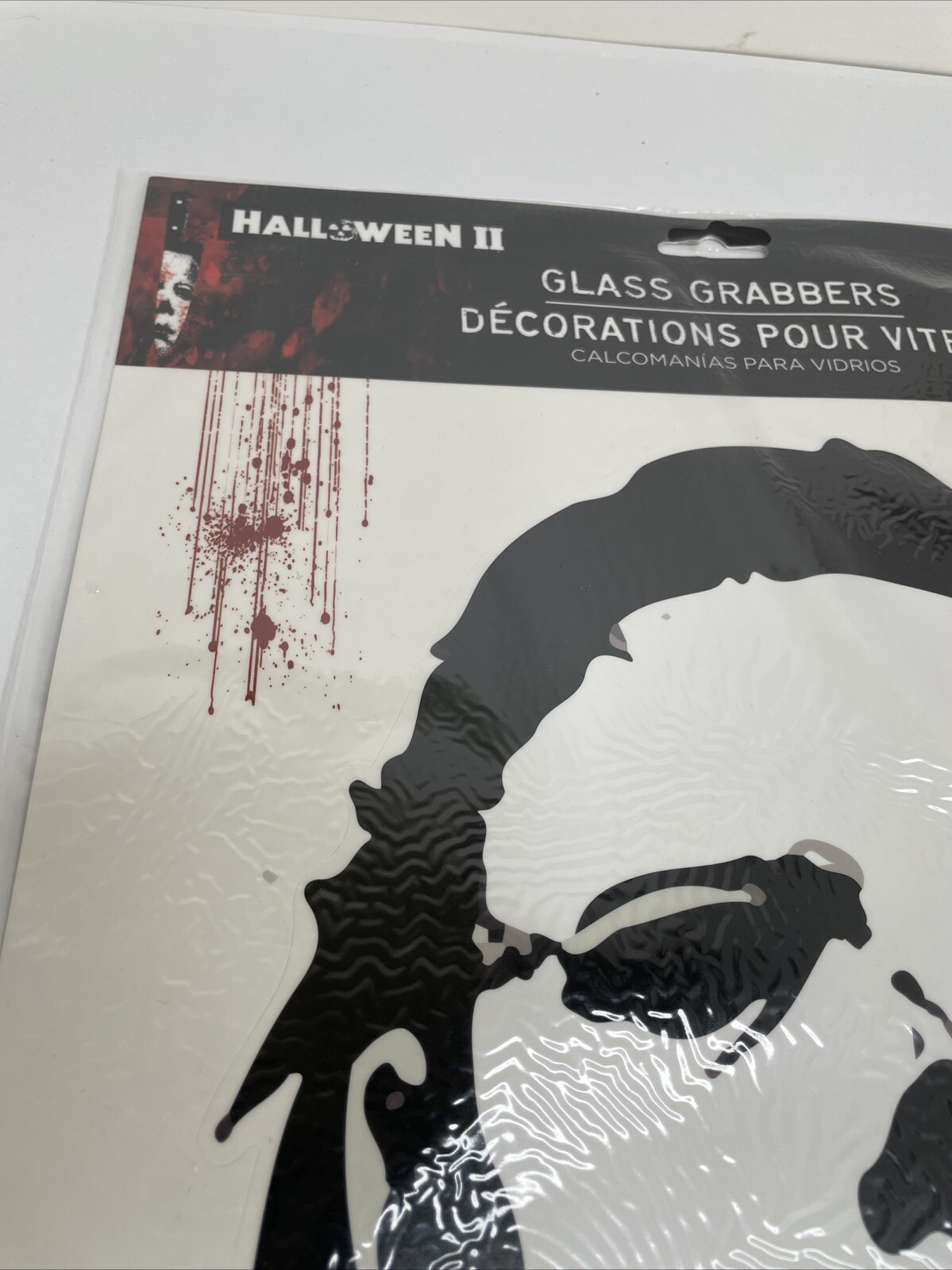 HALLOWEEN II MOVIE GLASS GRABBER DECORATIONS 5pc) Window Gel Cling Michael Myers