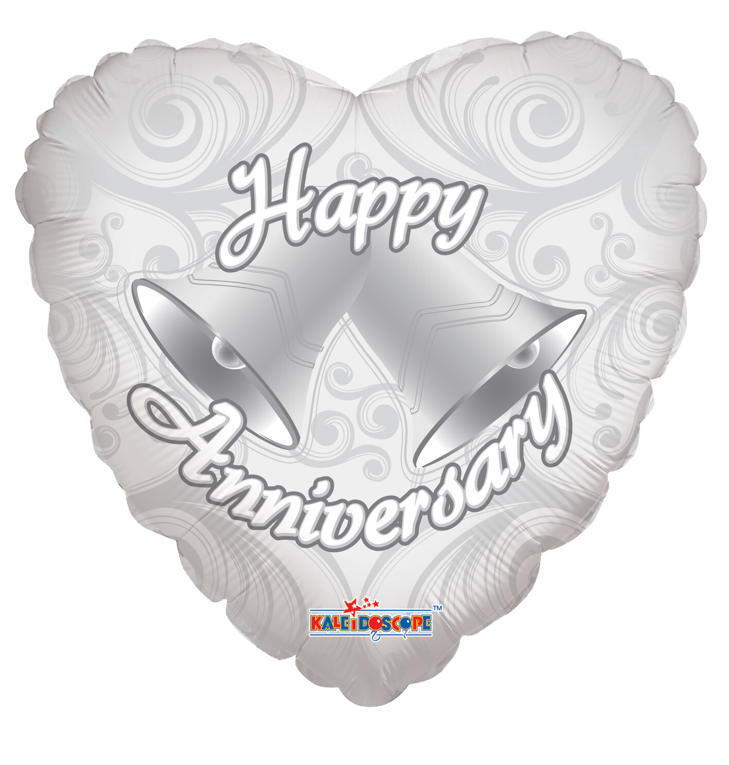 18″ Happy Anniversary Bells Heart Shaped Mylar Foil Balloon Party Decoration