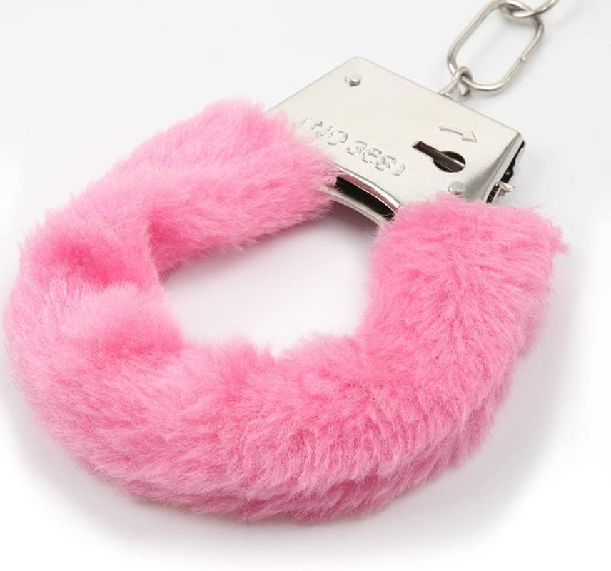 Furry Adjustable Sex Handcuffs with Keys,Ankle Bracelets,Sm Adult Plush Stainles