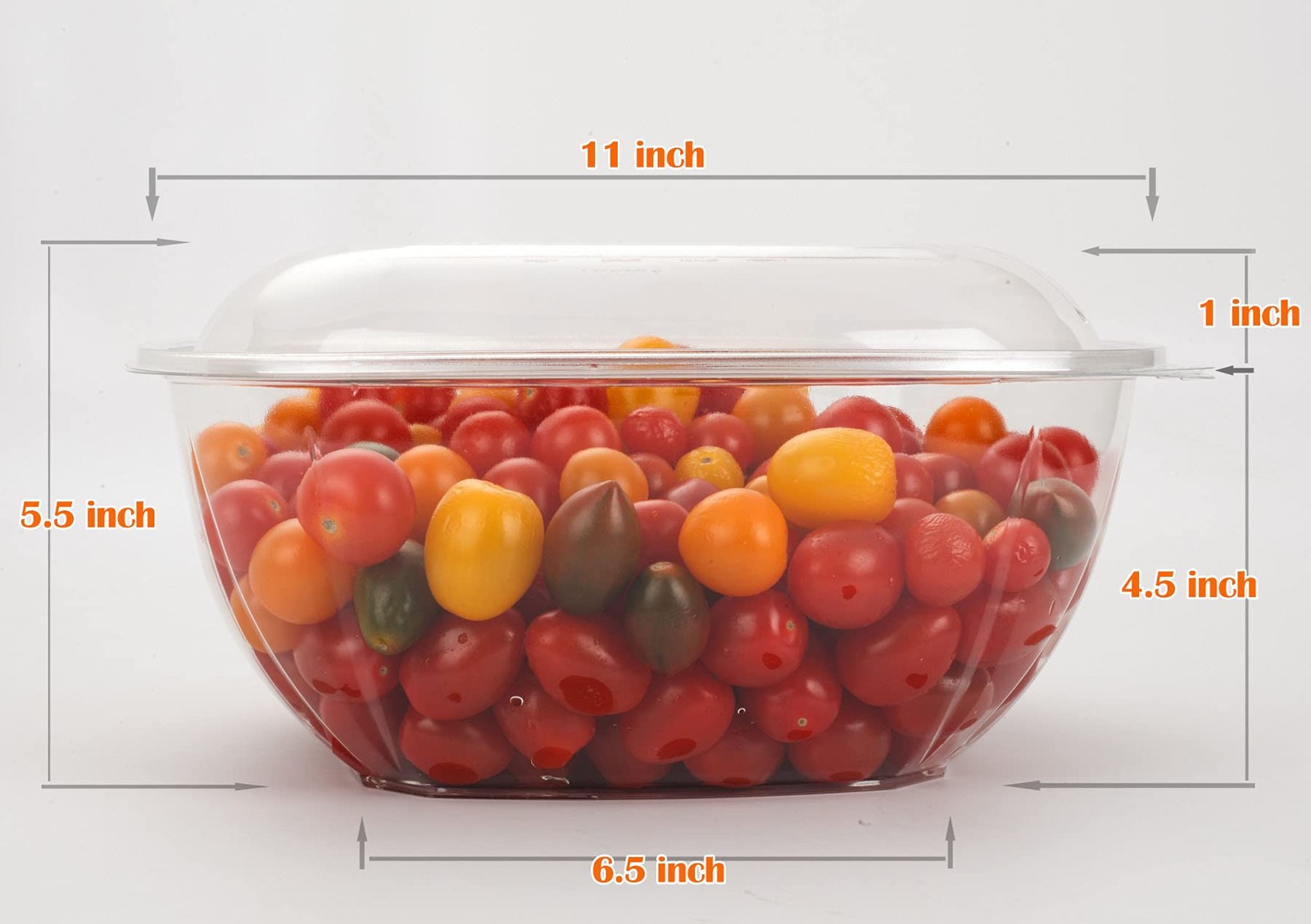160oz5sets Disposable Plastic Serving Square Bowls With LidsLarge Clear Plastic