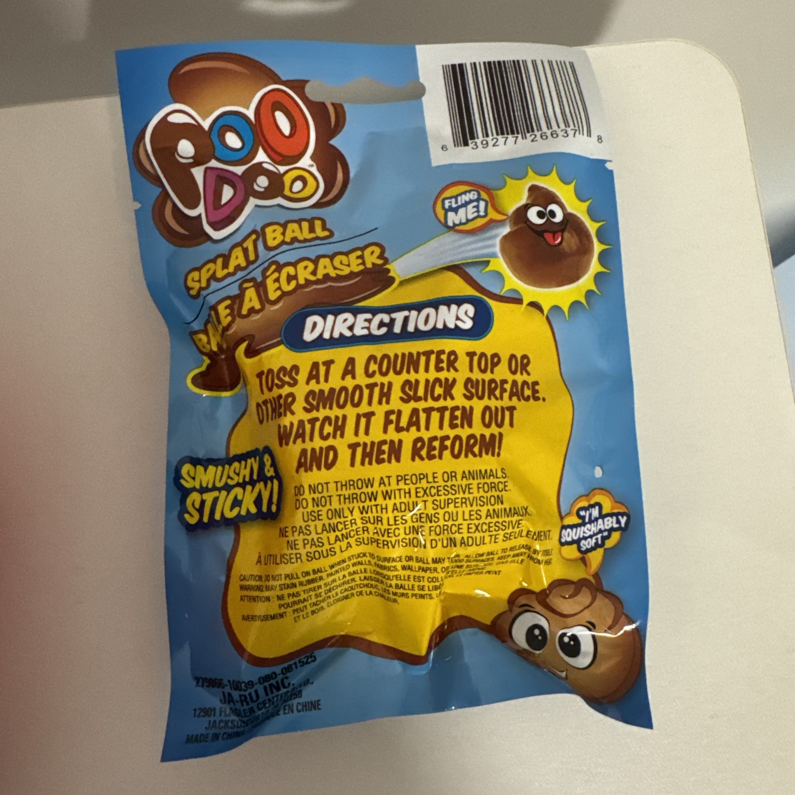Poo Doo Splat Ball Squishy Sticky Toy, Brown Poop Theme