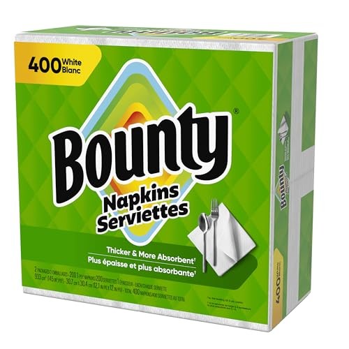 Bounty Paper Napkins, White, 400 Count 400 Count, White