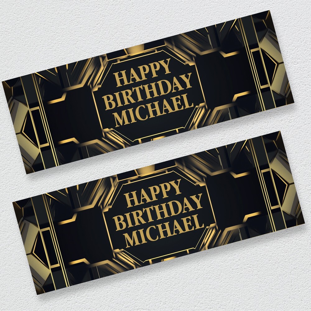 Gatsby Inspired Art Deco Personalised Birthday Party Banner