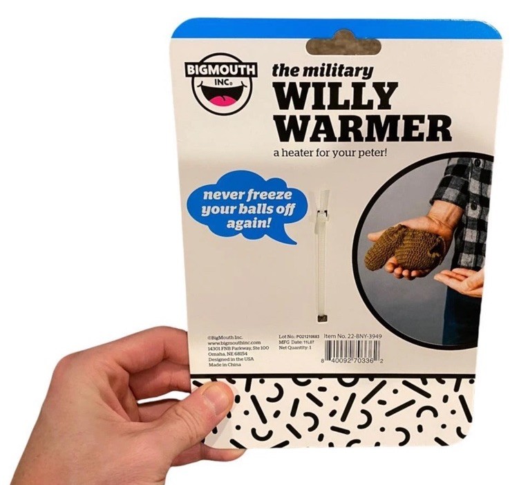 ARMY MILITARY Willy Warmer Weiner Weener Knitted Sock – Adult GaG Joke Gift