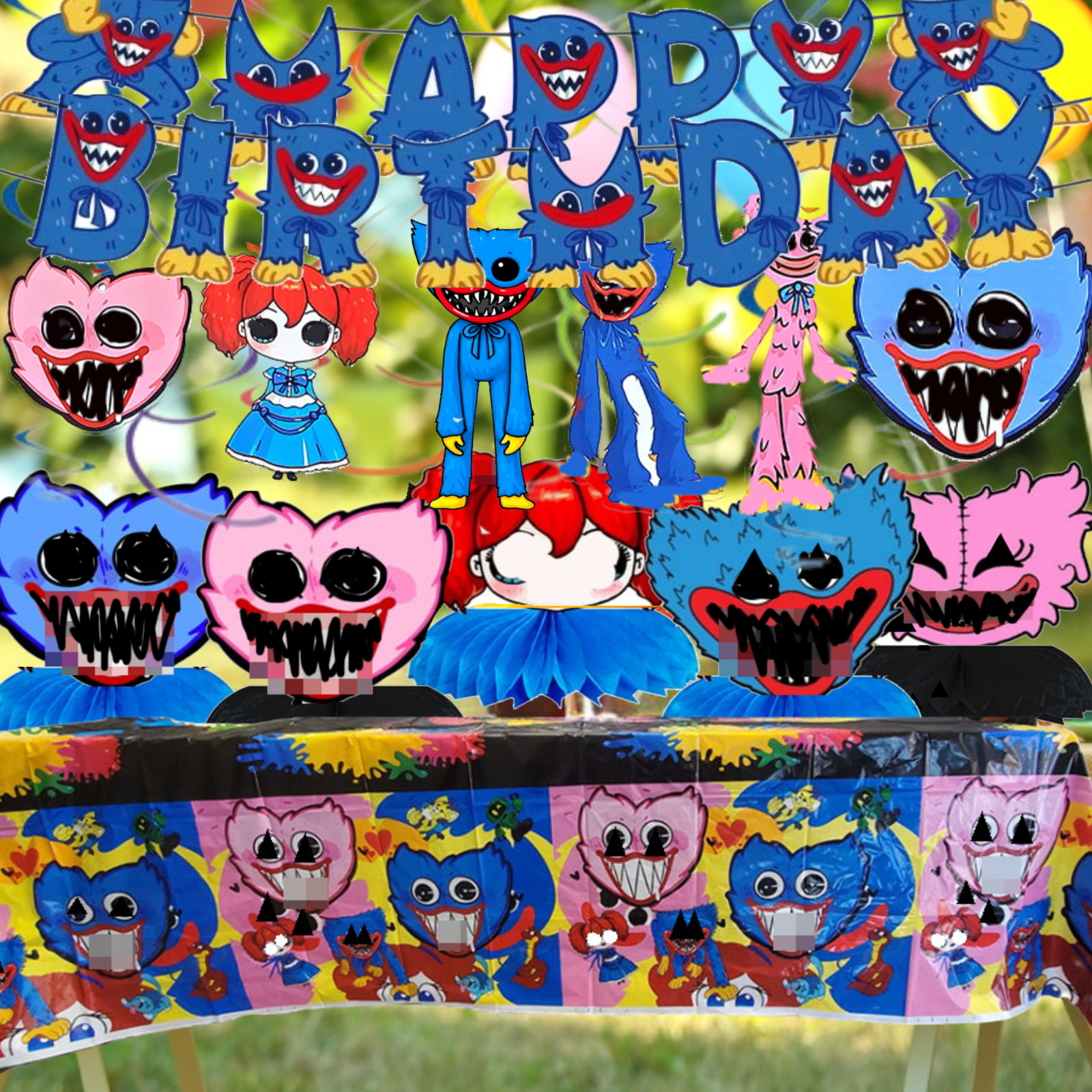Hugggy Wugggy Party Supplies happy birthday centerpiece decoration cup plate