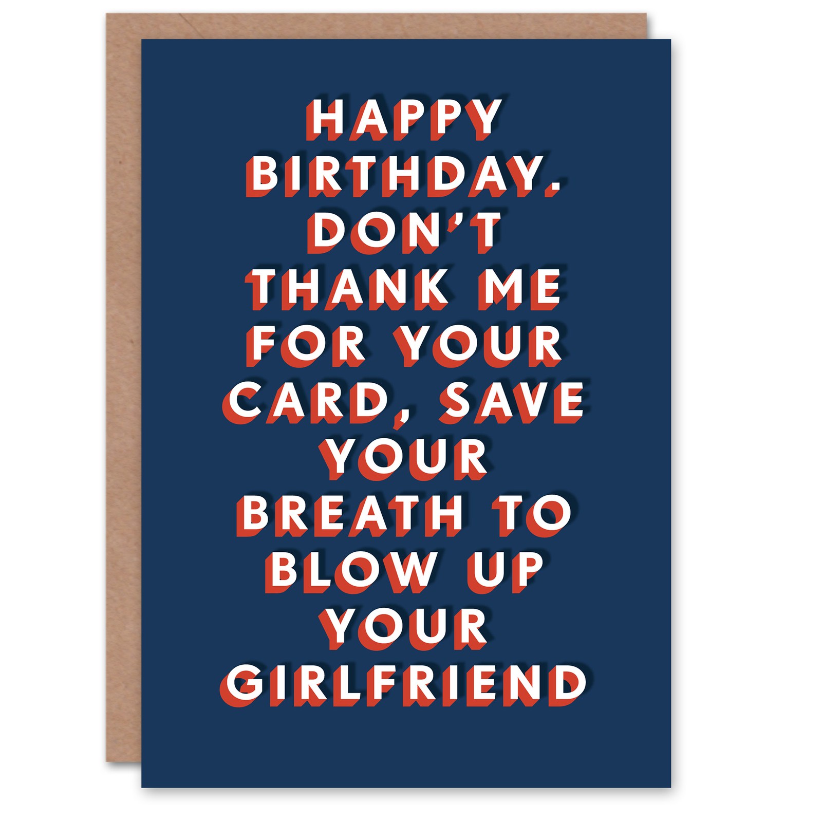 Save Breath Blow Up Your Girlfriend Adult Humour Birthday Card