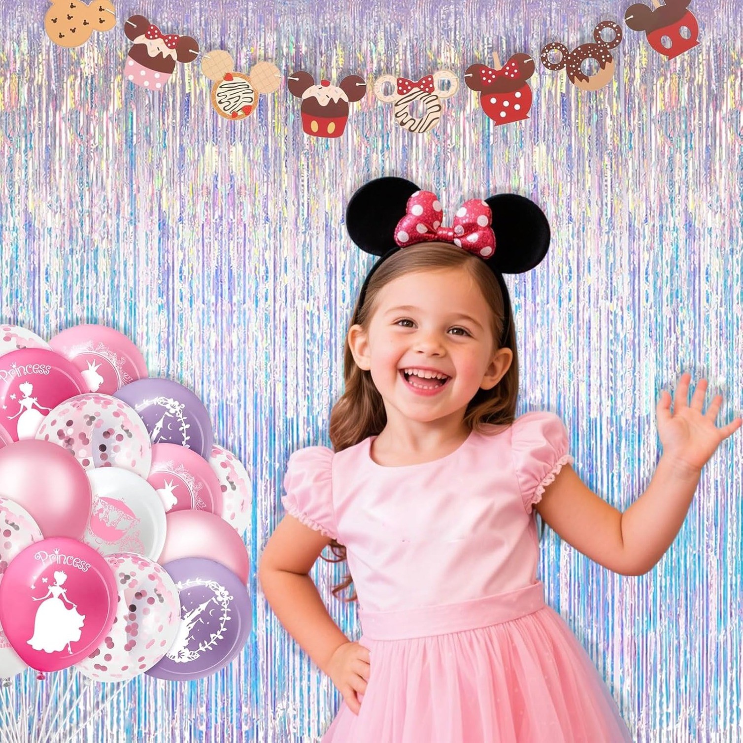 3.28×6.56ft 2 Packs Iridescent Party Decorations Fringe Backdrop Sparkling