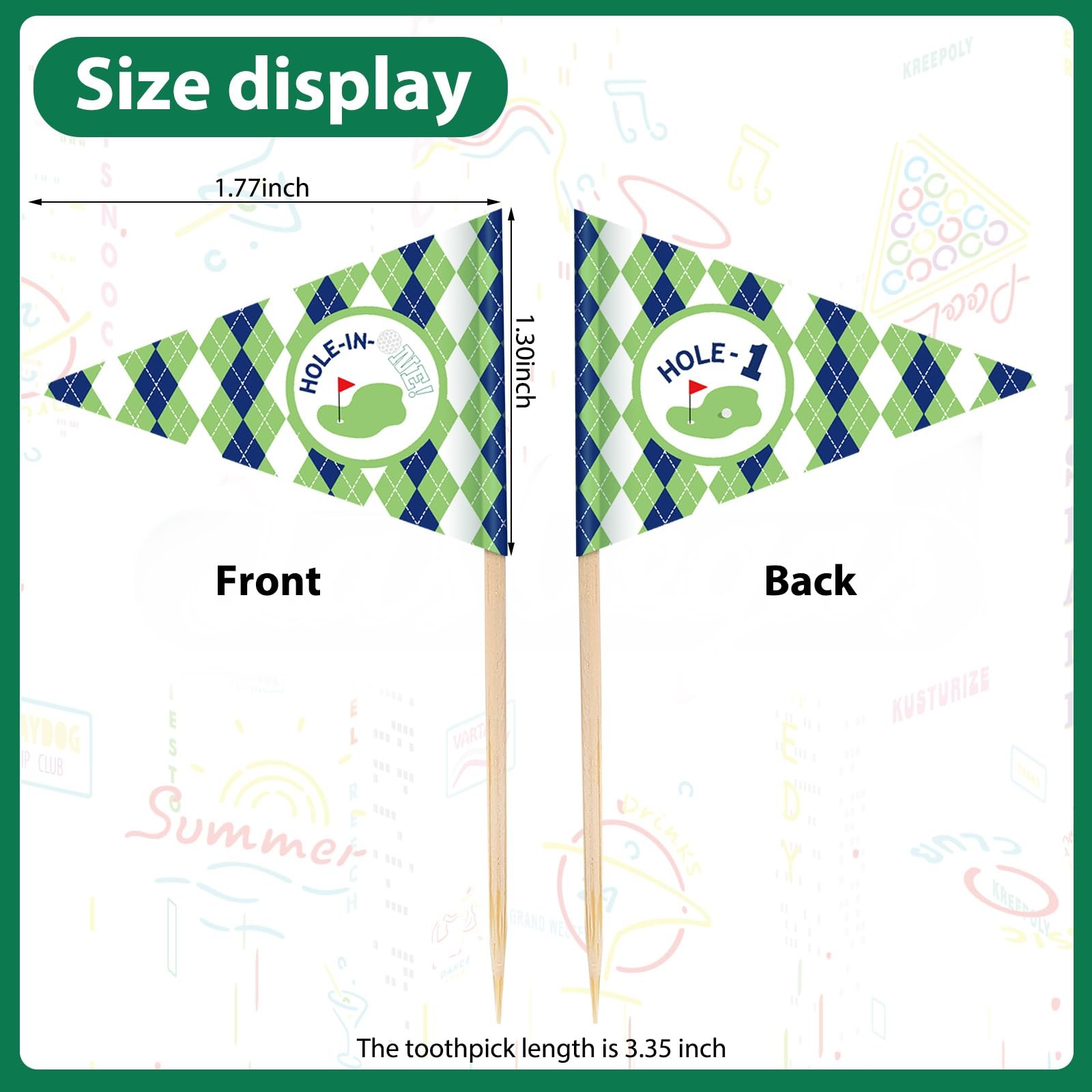 50 Pcs Golf Cupcake Toppers Hole in Decorations 1st Golf Cocktail Picks Mini …