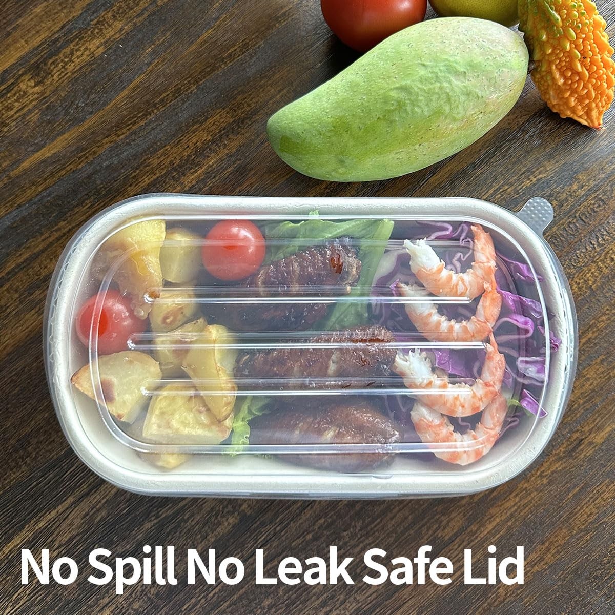 32 oz Disposable Meal Prep Containers with Lids 50 Pack | Disposable Food Con…