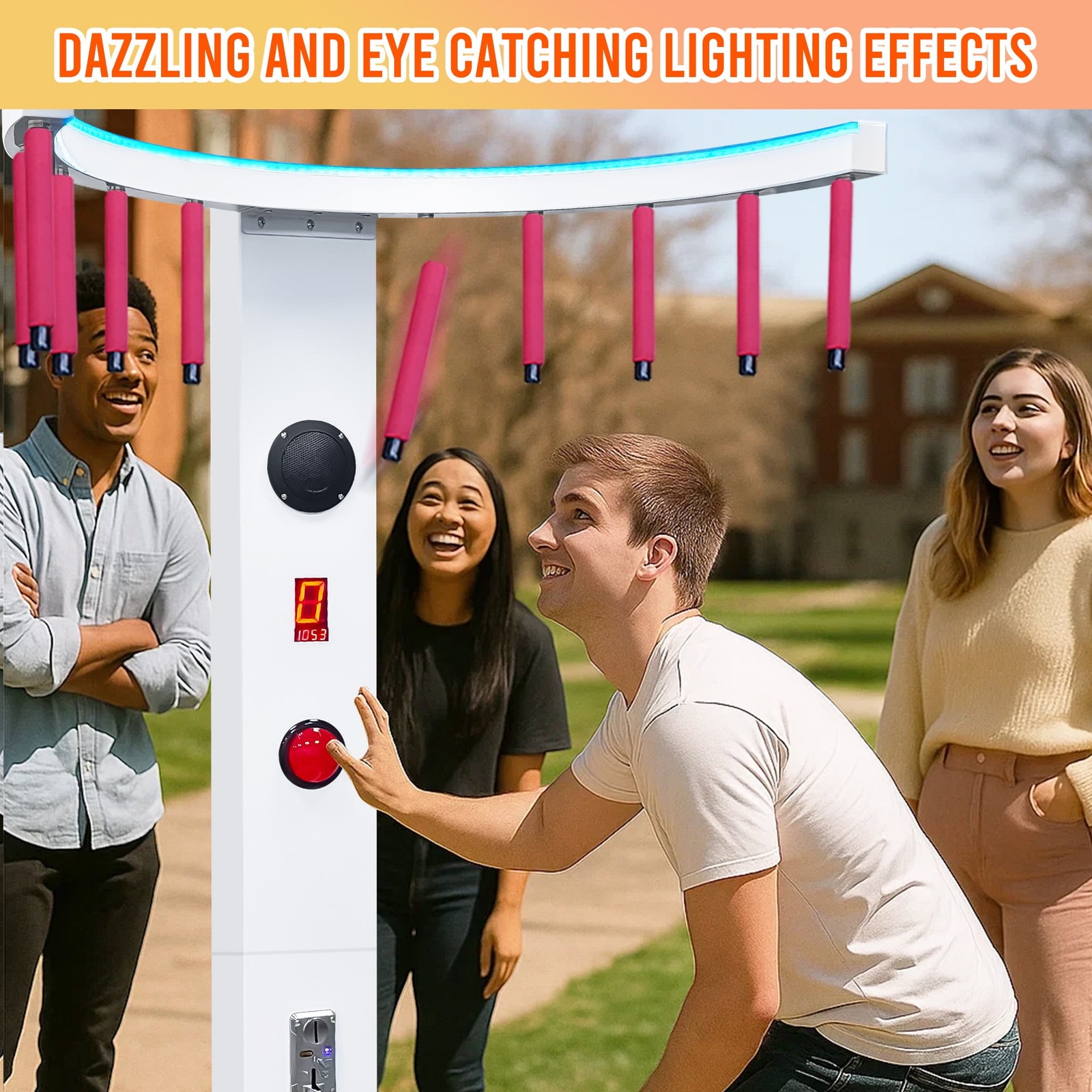 Catch Sticks Game Machine, Interactive Reaction Game for Party Rental Business