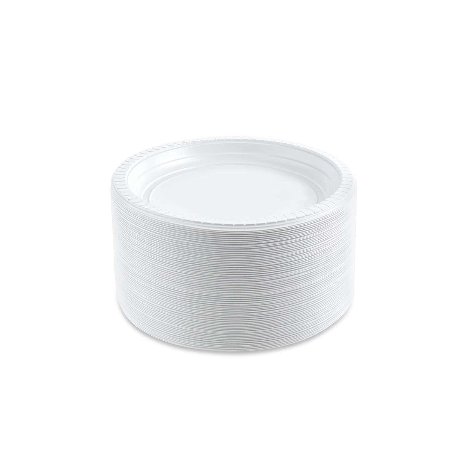 6 inch Round Plastic Plates Microwaveable, Disposable, White, Dinnerware 100 …