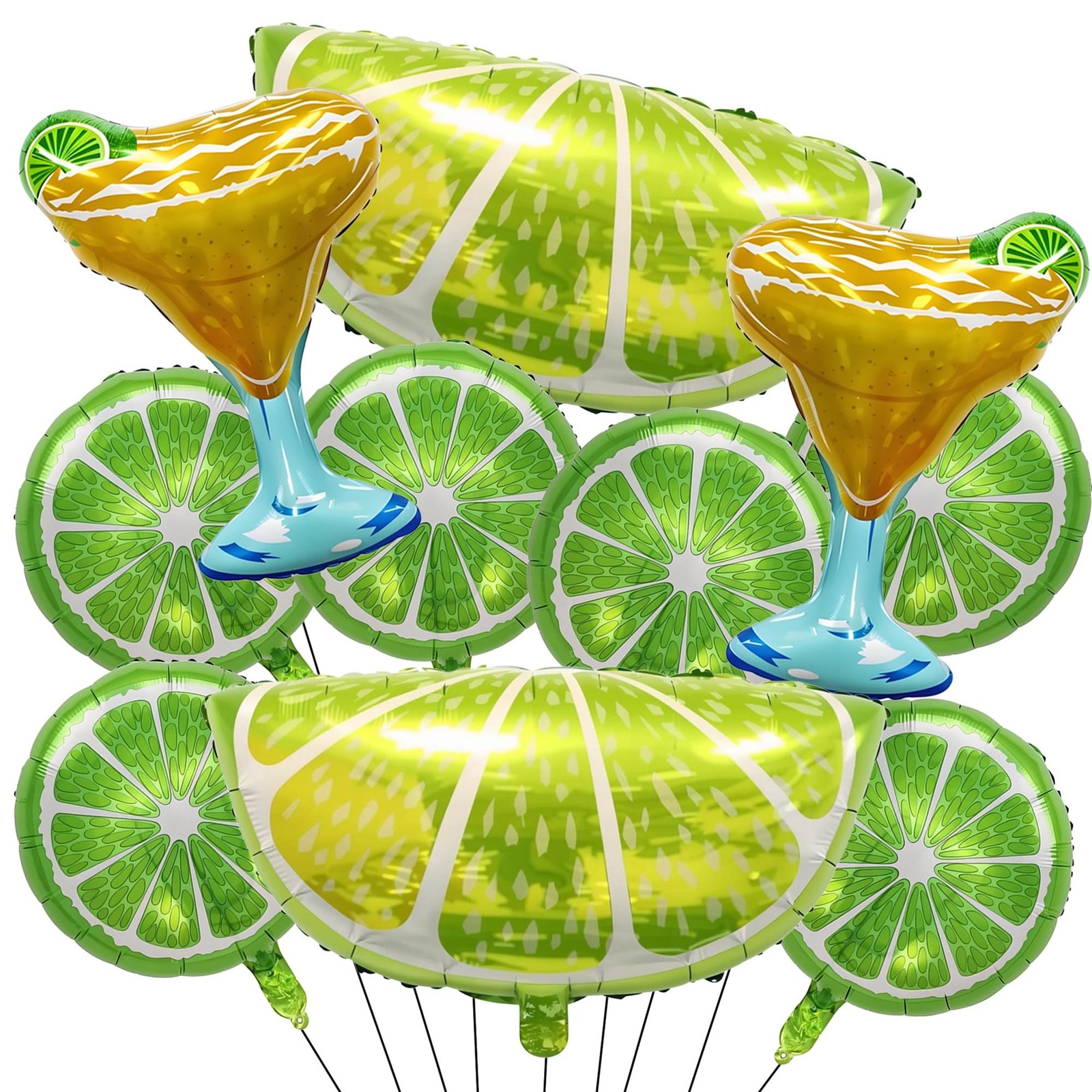 Lemon-Balloons Margarita-Balloon 10PCS Lime Fruit Green Lemon Foil Balloons M.