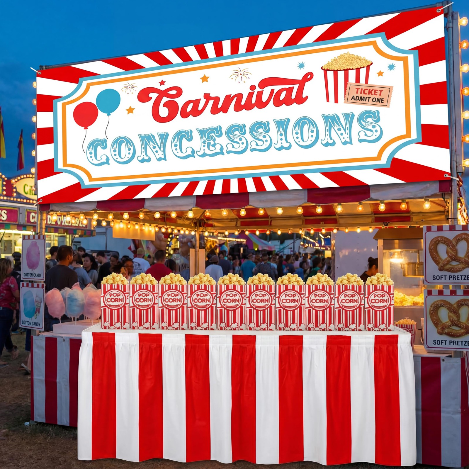52 Pcs Carnival Circus Party Decorations Concession Stand Supplies Kit with C…