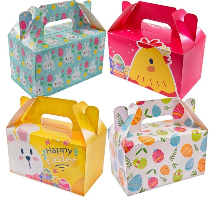 Eavotoy 12 Pk Decorative Easter Gift Treat Boxes