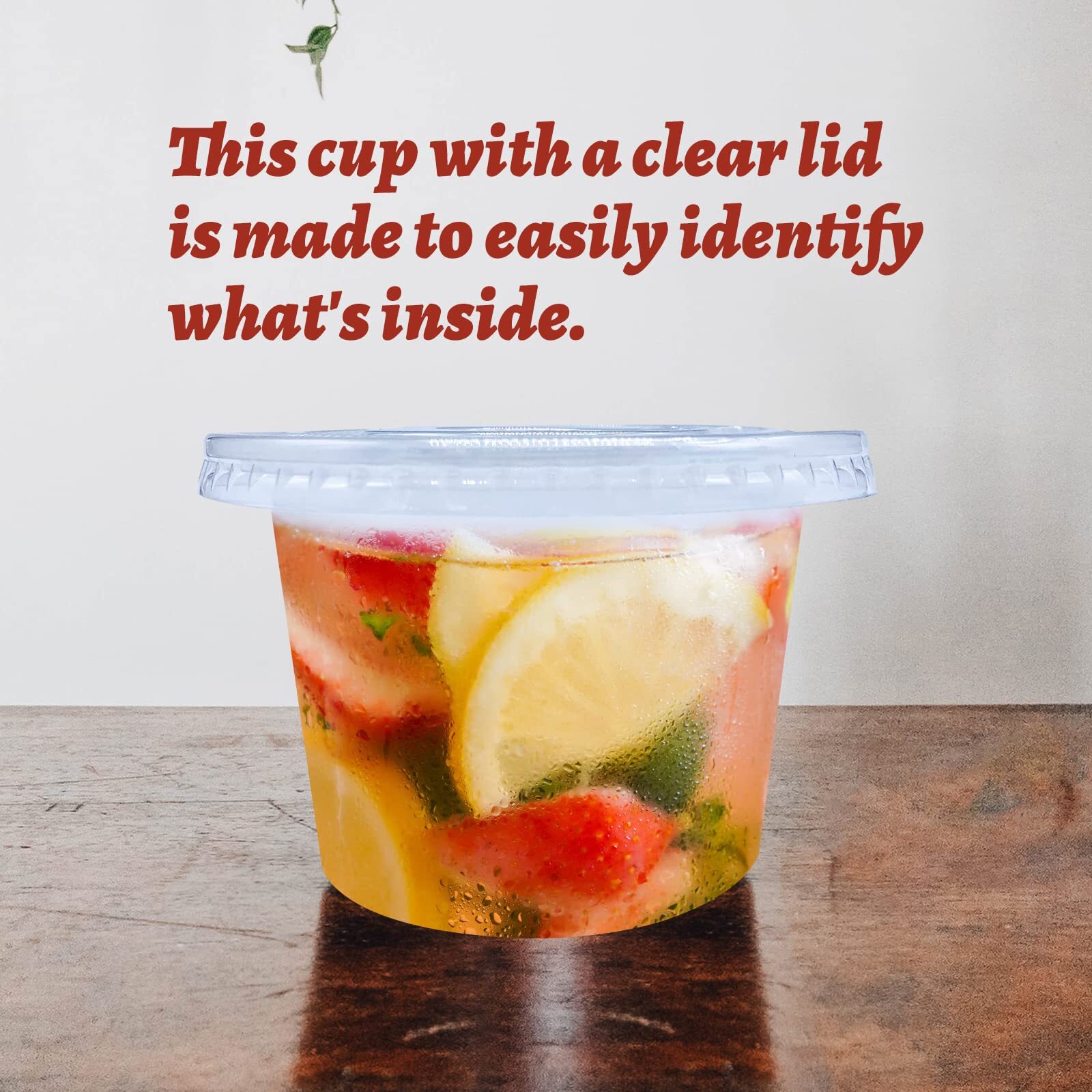 50 Pack 8 OZ Disposable Plastic Cups with Lids,Clear Dessert Cups Plastic Con…