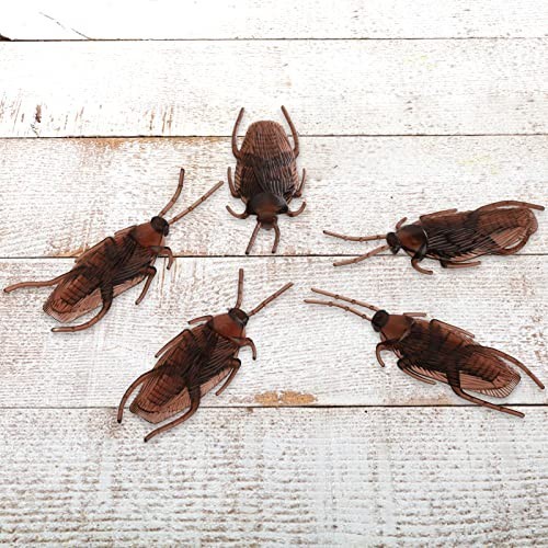 300 Pack Realistic Fake Roaches – Plastic Cockroach Prank Insect Gag Gift for Ha