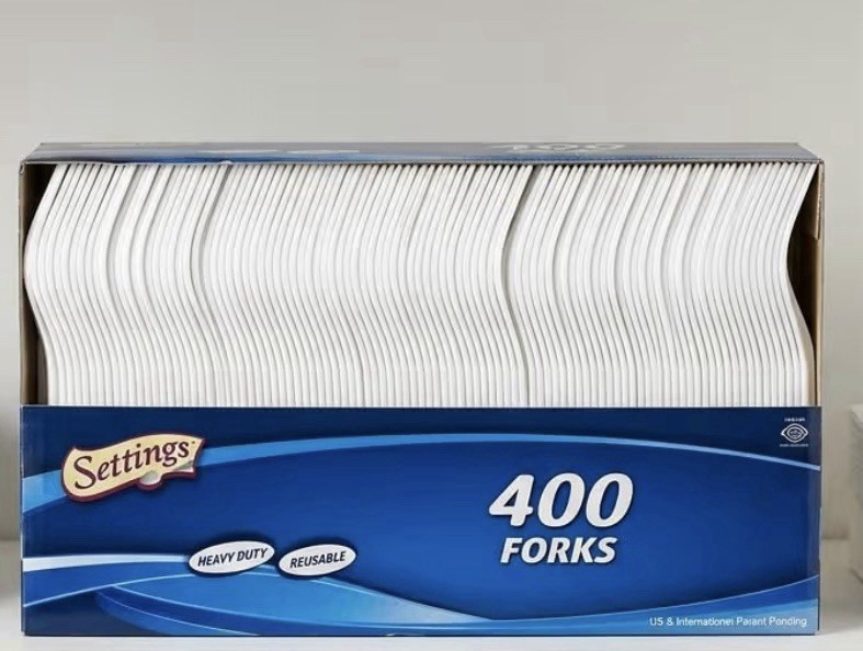 400 Count White Plastic Forks Heavy-duty Disposable forks BPA -free Bulk