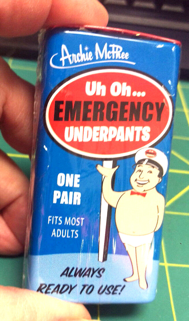 Emergency Underpants – Unopened Sealed Tin with 1 Pair – fits most adults