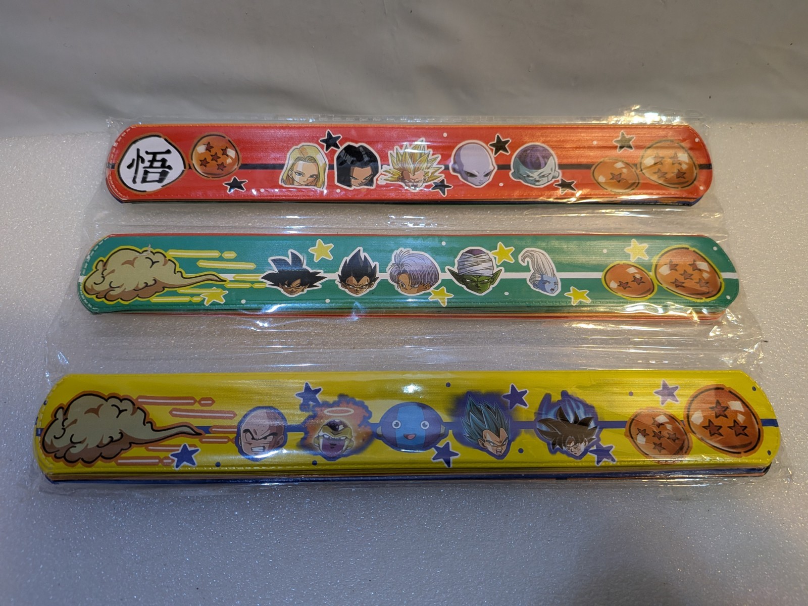 Lot of 30 Dragon Ball Z Anime Wristbands/Slap Bracelets Party Favor Assorted