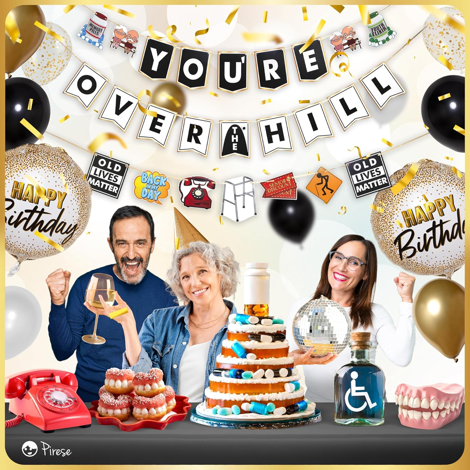 over the Hill Birthday Decorations, over the Hill Decorations Funny 50Th Birthda