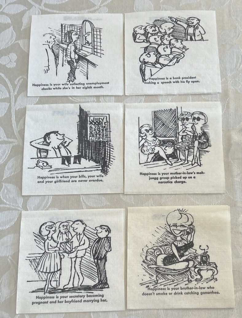 Happiness is a Rat Fink. 36 Cocktail Napkins. Adult Jokes Gag. Complete Set