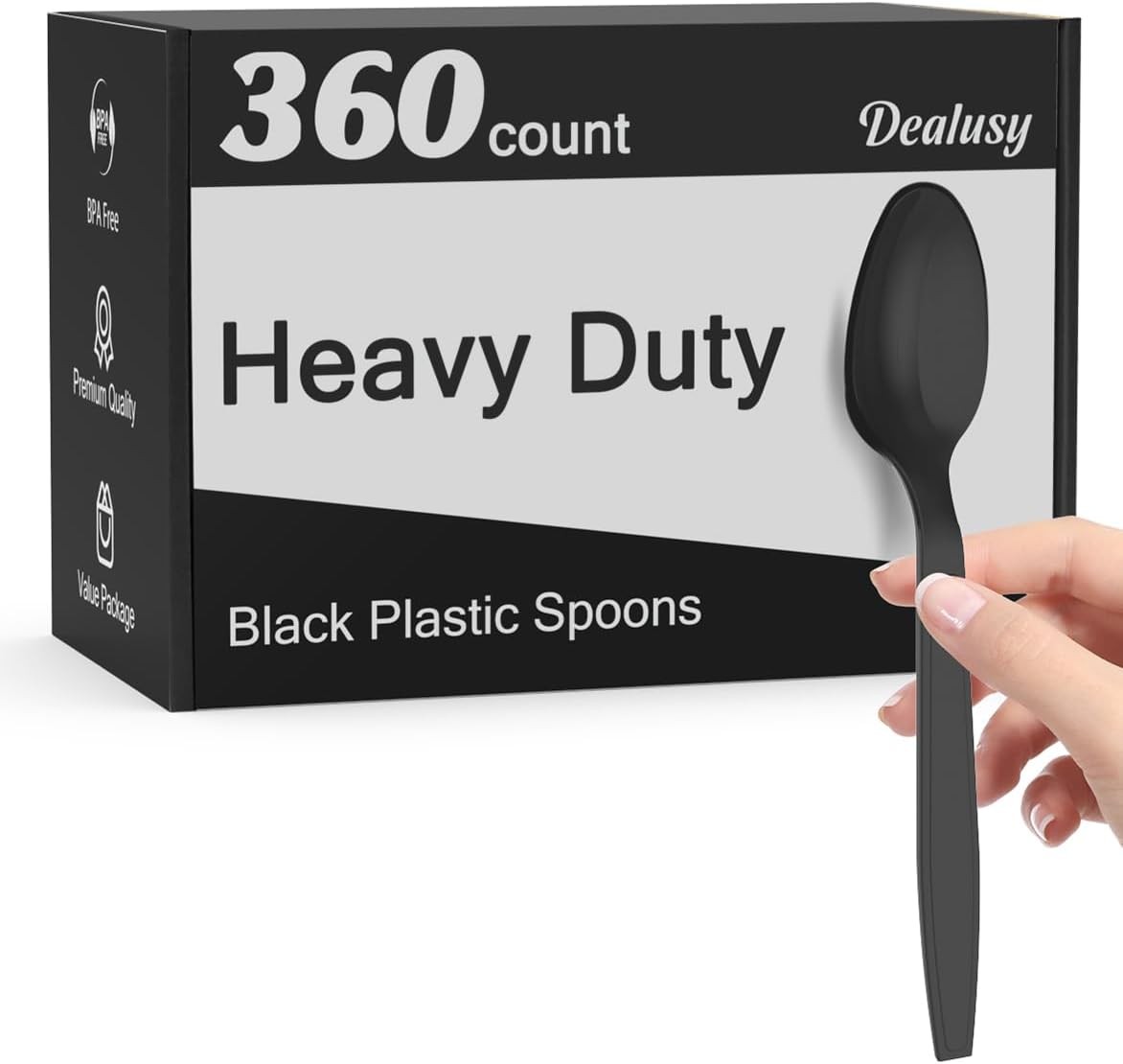 360 Count Clear Plastic Spoons Disposable BPA-Free Heat Resistant Solid