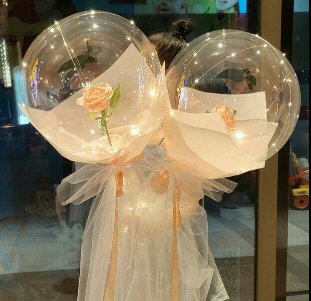 Luminous Led Light Balloon Rose Flower Bouquet Thanksgiving Party Gift For Her