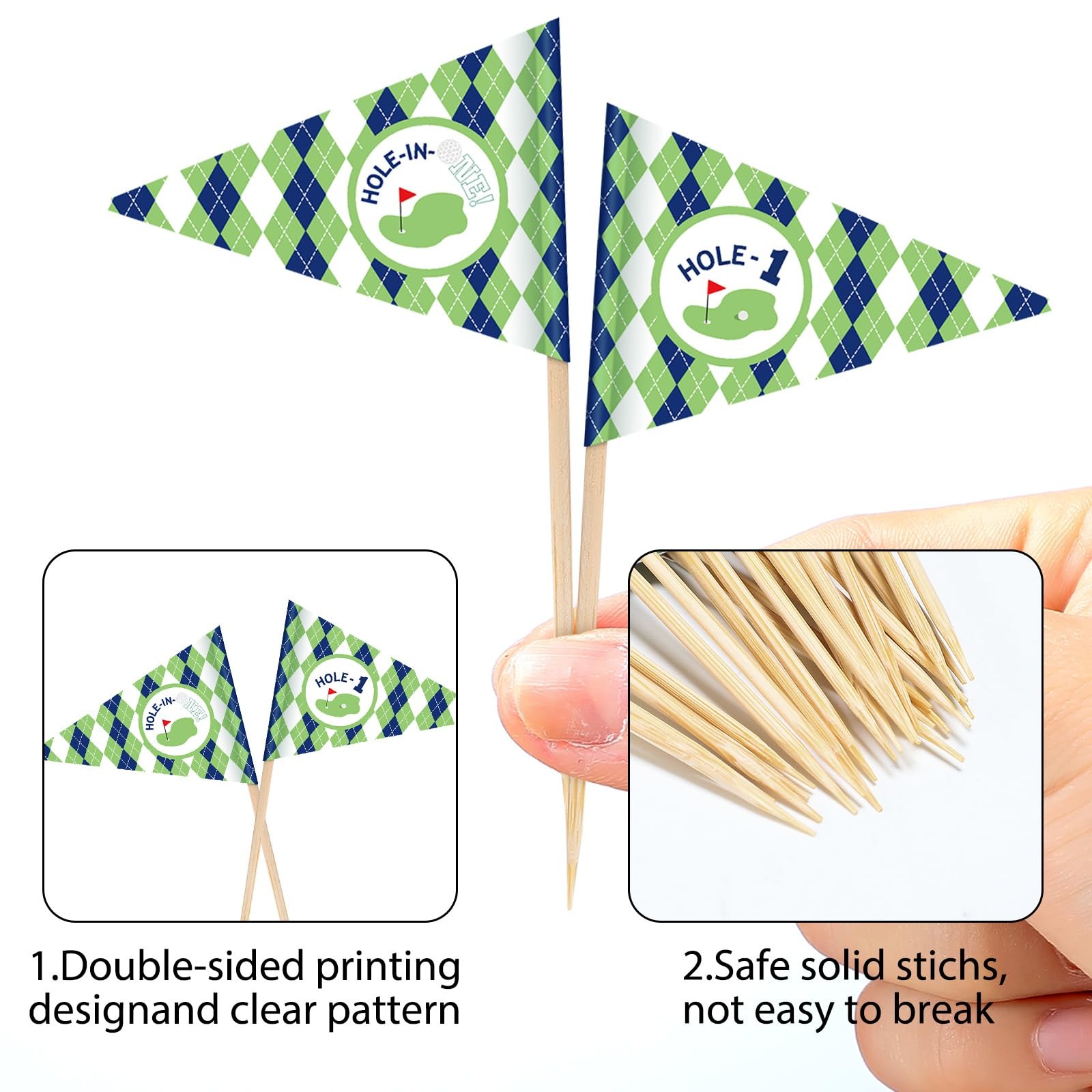 50 Pcs Golf Cupcake Toppers Hole in Decorations 1st Golf Cocktail Picks Mini …