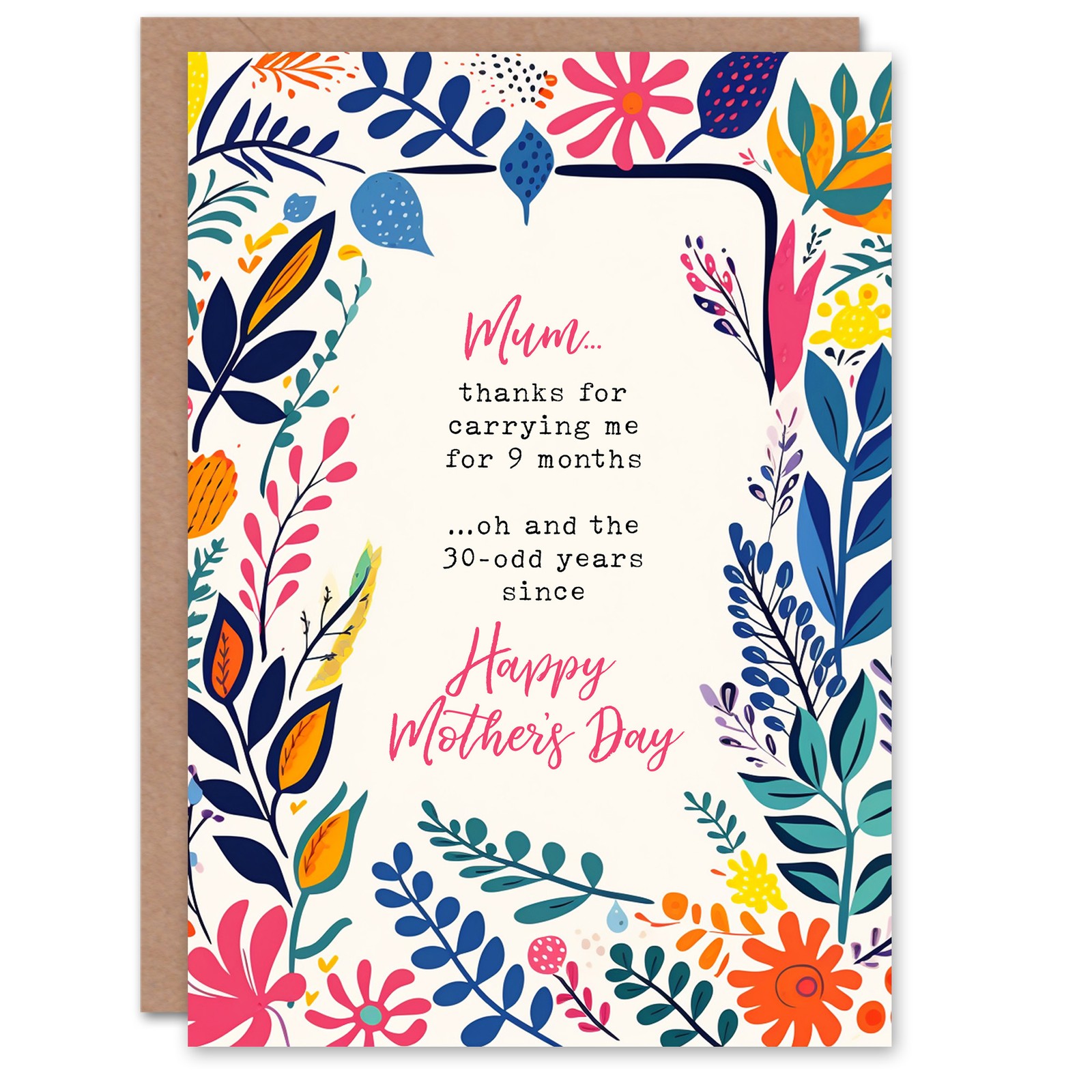 Mother’s Day Carrying Me as an Adult Funny Humour Joke Fun Mum Greeting Card