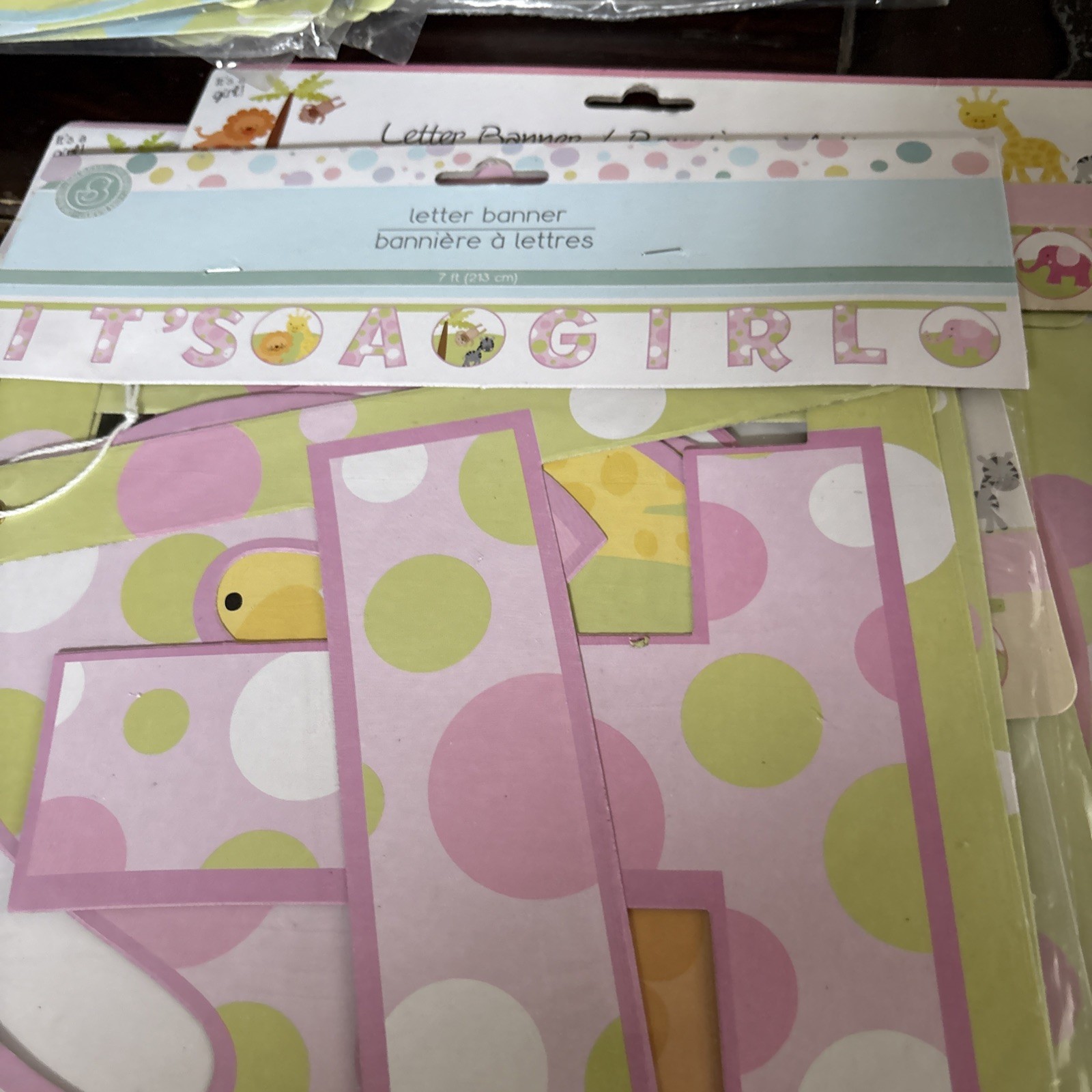 Baby Shower Animal Pattern Centerpieces, Banners, Garland, Wall Mural, Streamers