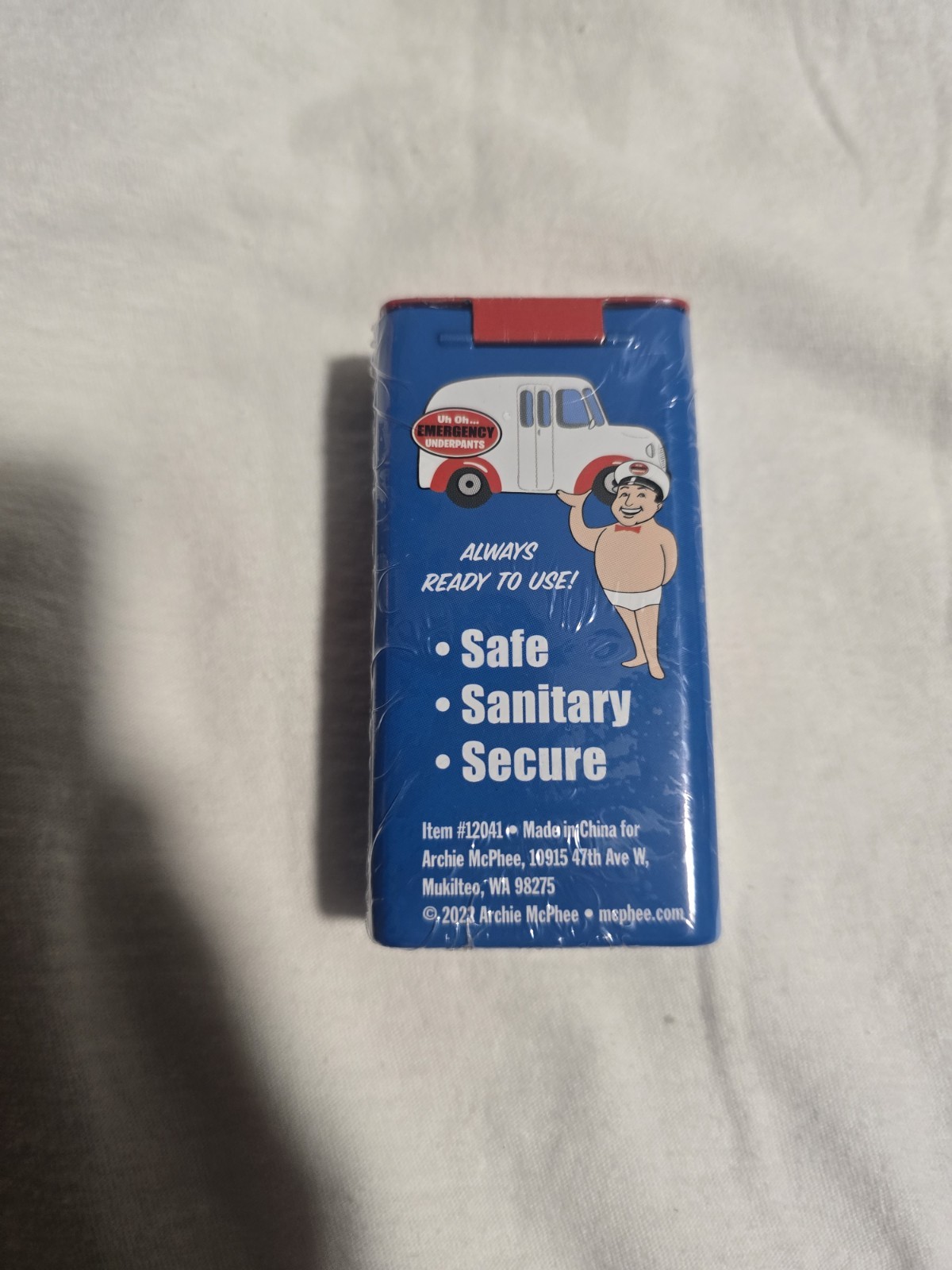 Emergency Underpants – Unopened Sealed Tin with 1 Pair – fits most adults