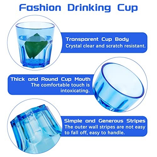 Plastic Drinking Glasses Set of 6, Unbreakable Coloured 6pc-6color-160ml/5.4oz