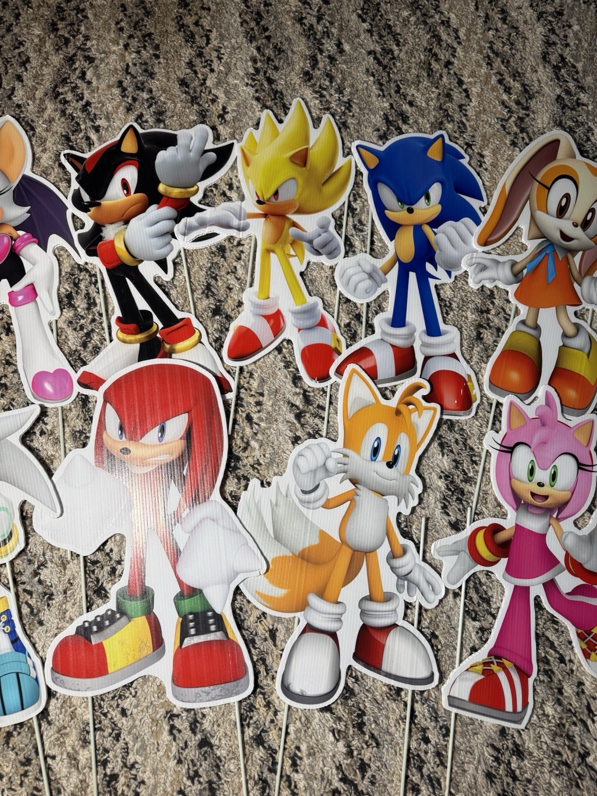8pc Sonic The Hedgehog Friends Birthday Party Yard Decoration Cutouts Signs 15”