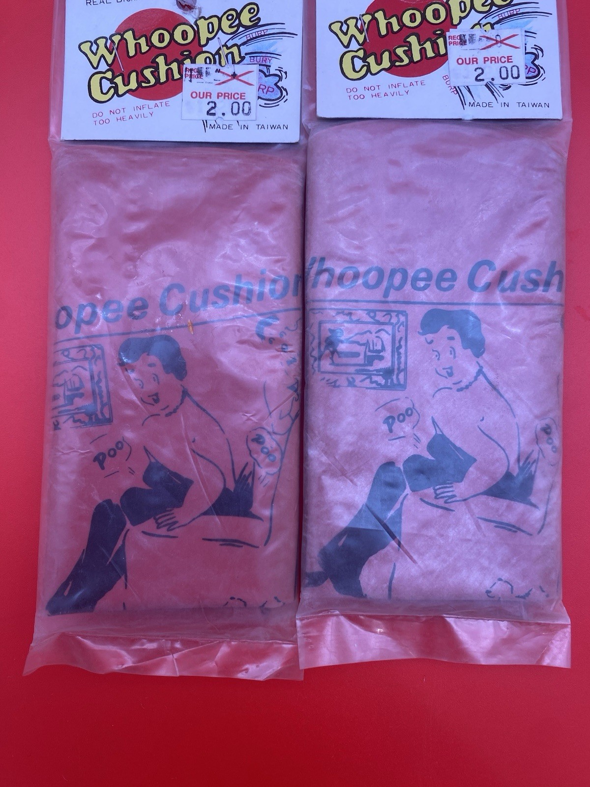 Whoopee Cushions Pair of Vintage Fart Noise Toys – Sealed – 1970’s New Old Stock