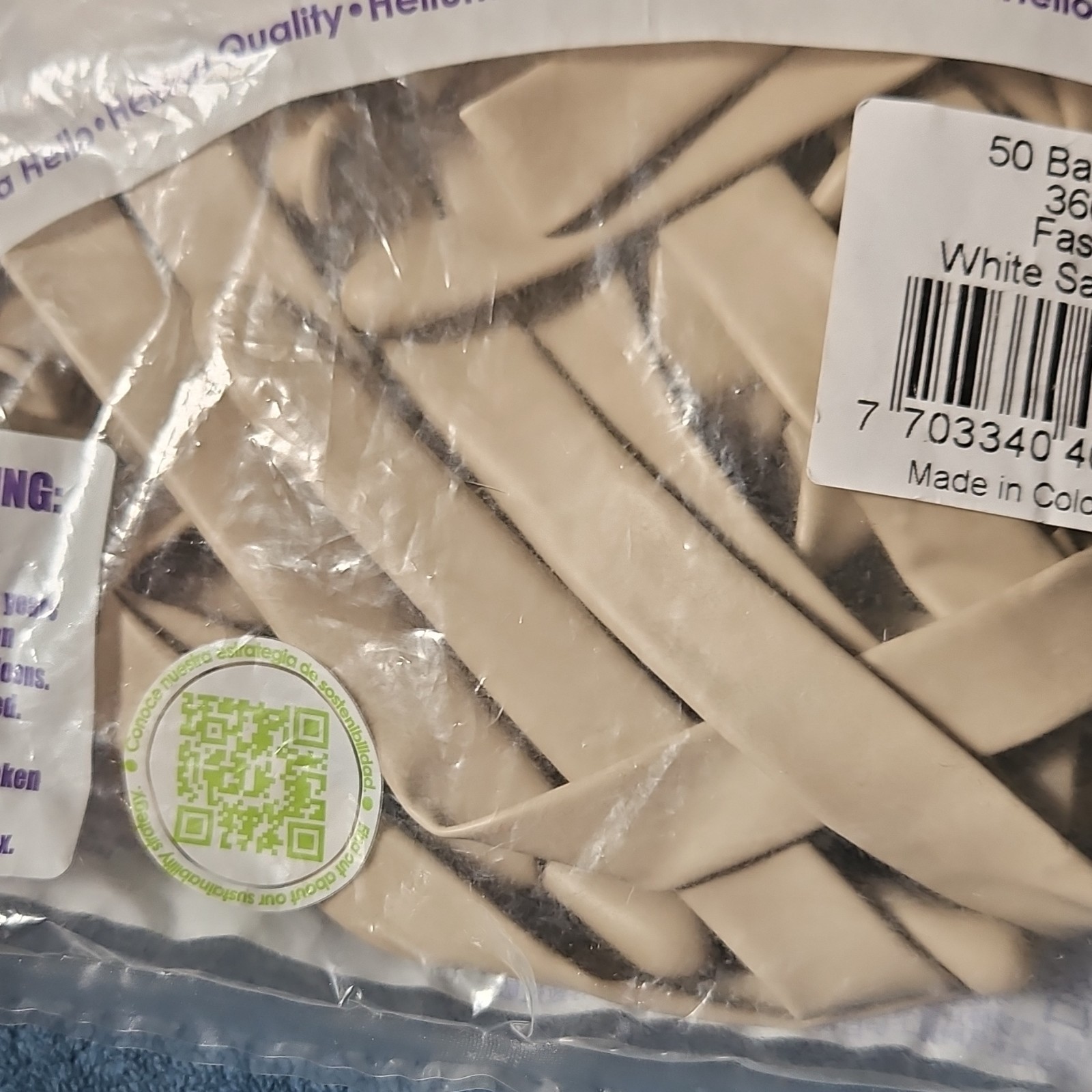Sempertex Fashion 360S Latex Balloons White Sand Solid Decorative 50ct