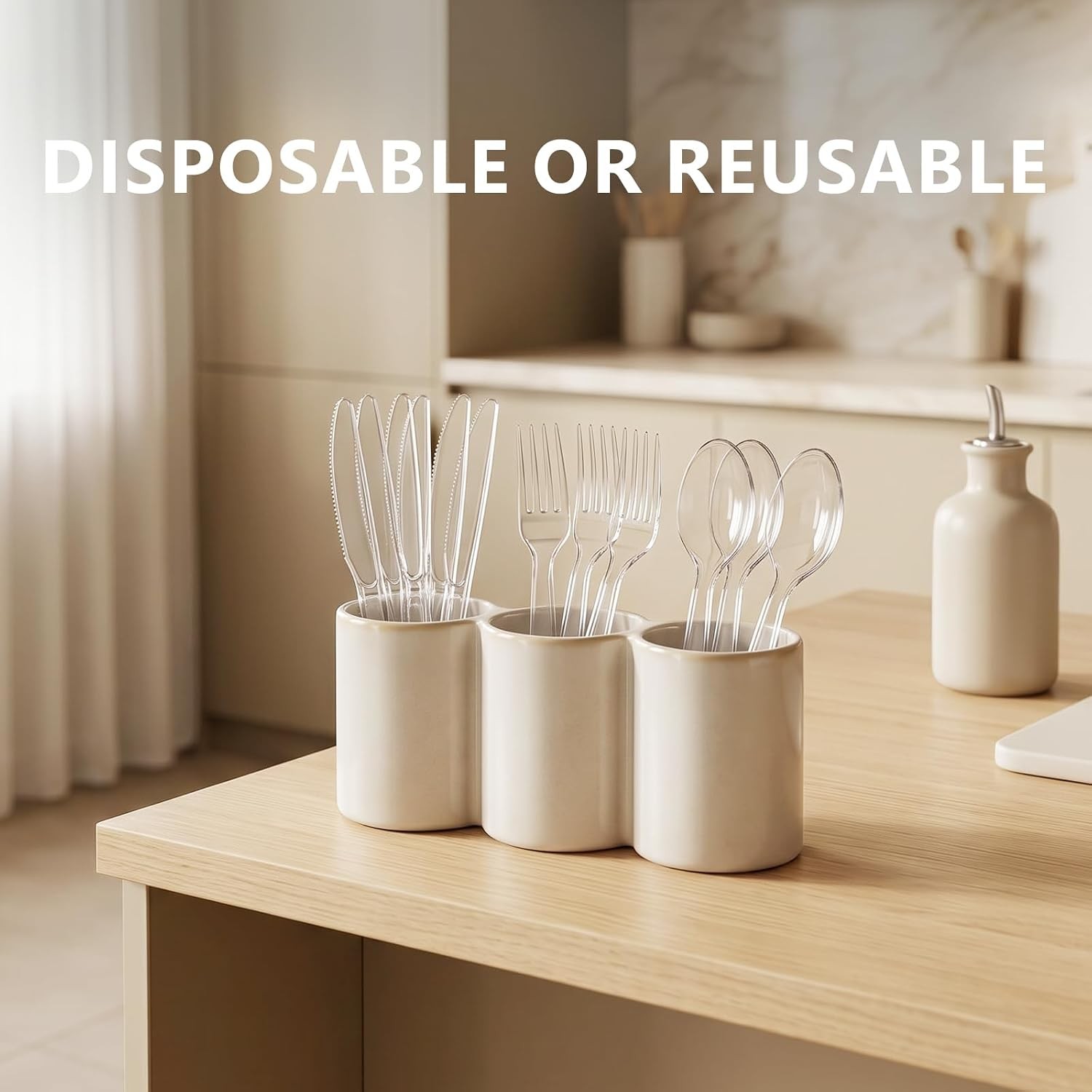 100 Count Disposable Plastic Forks,Heavy Duty Plastic Forks, Clear Plastic