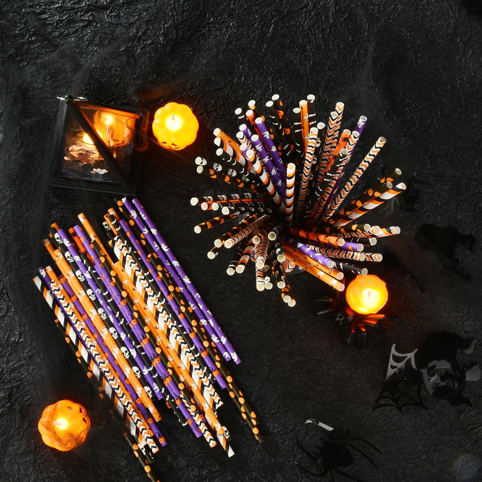 ALINK 100 Counts 7.75 INCH x 0.25 INCH, Orange, Black, Purple, White