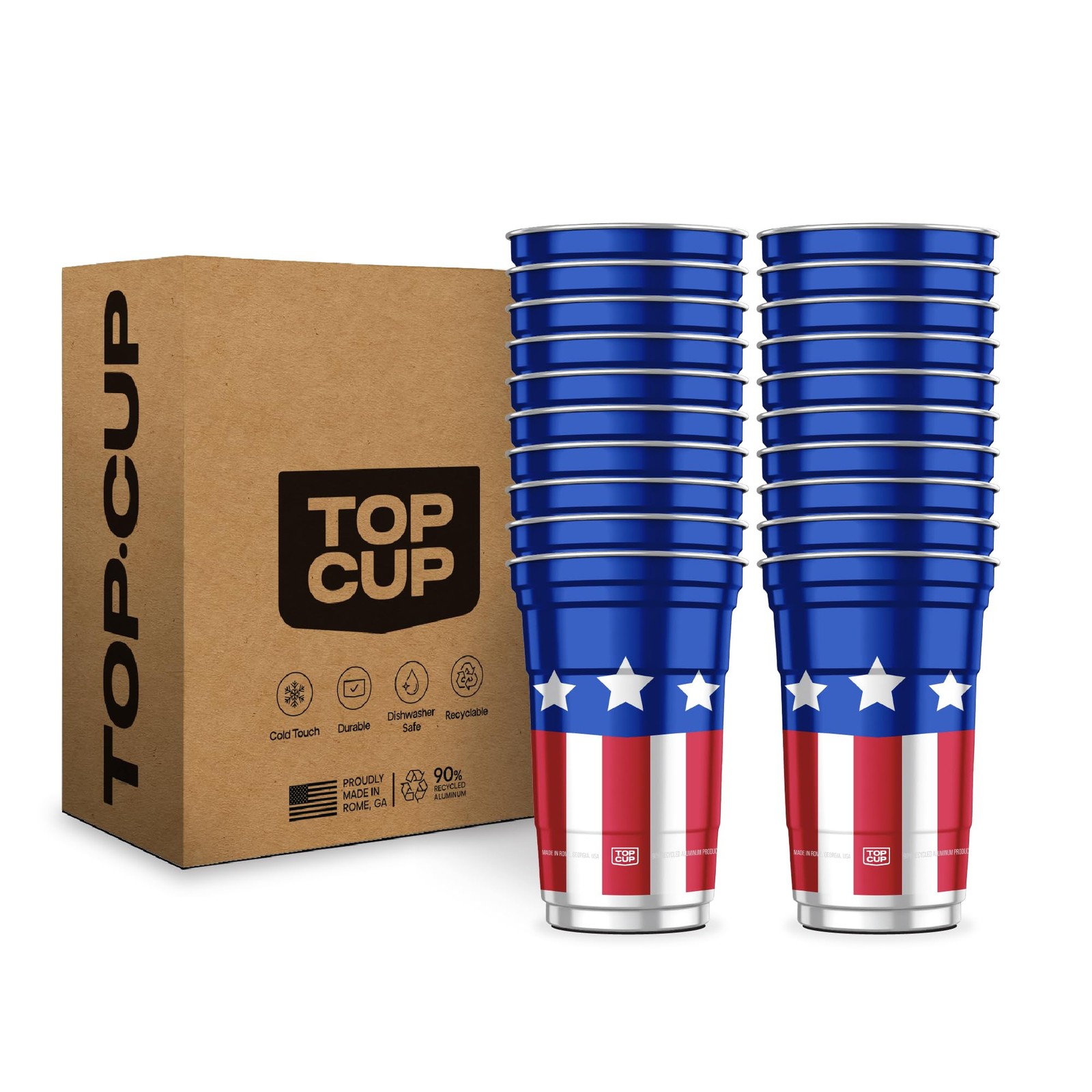 America’s 250th Birthday 20 oz Reusable Aluminum Cups 20 Count | Durable