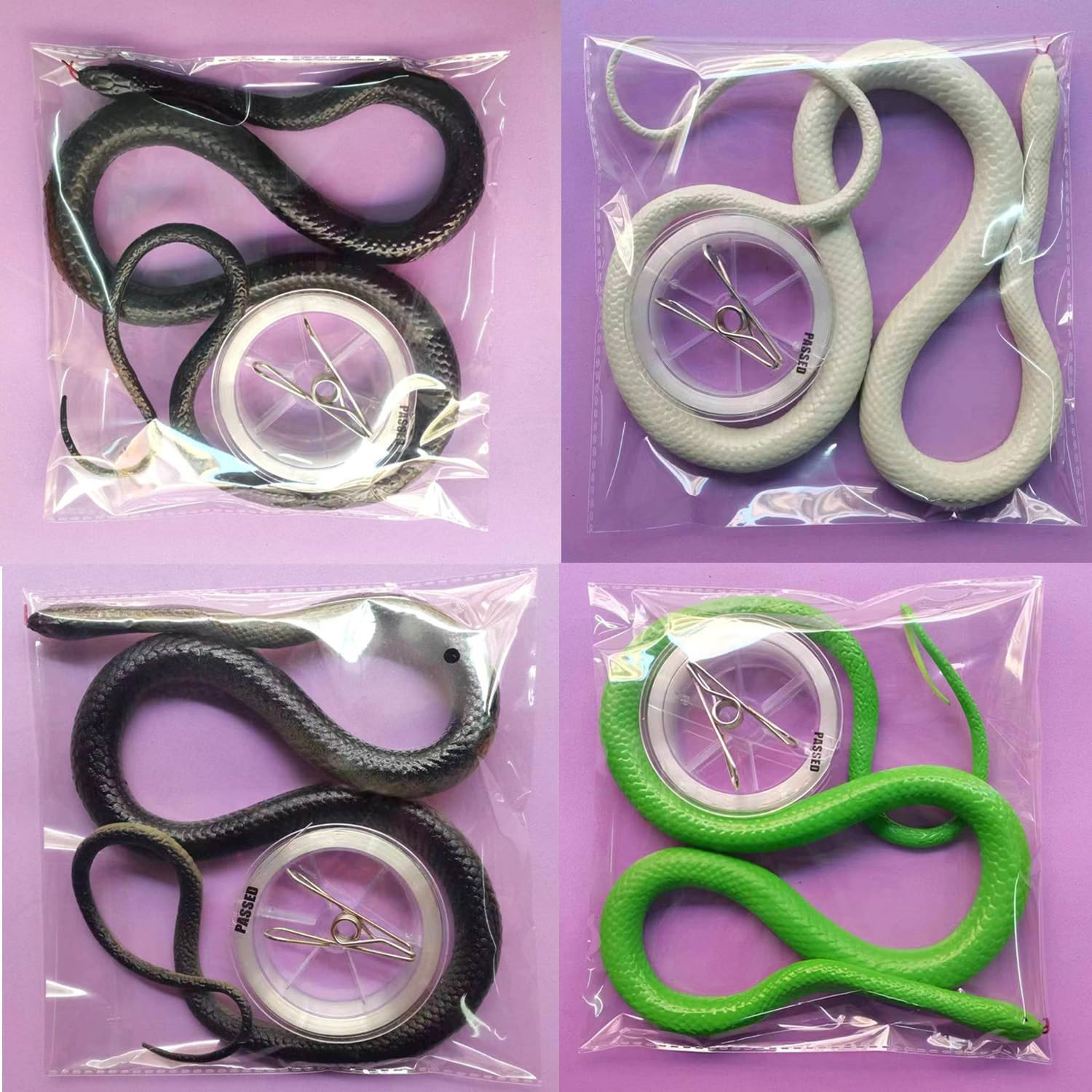 Fake Snake, 2025 Snake Prank with String Clip, Realistic Snake Prank, Rubber Sna