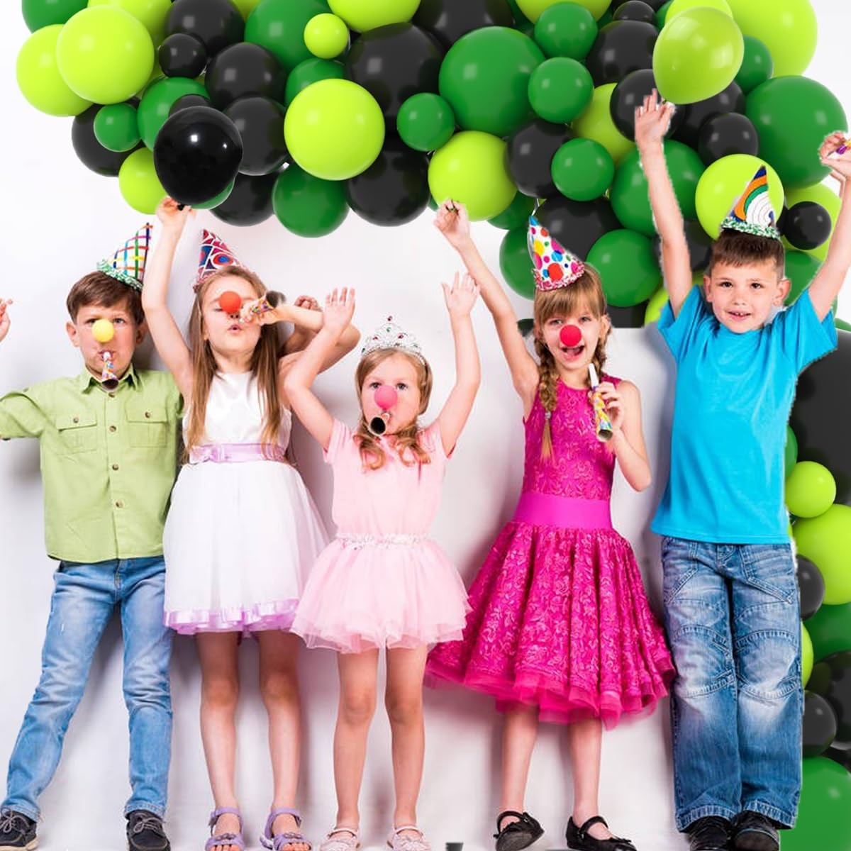 Green Black Balloon Garland Kit Dark Lime Green Balloons for Birthday Parties