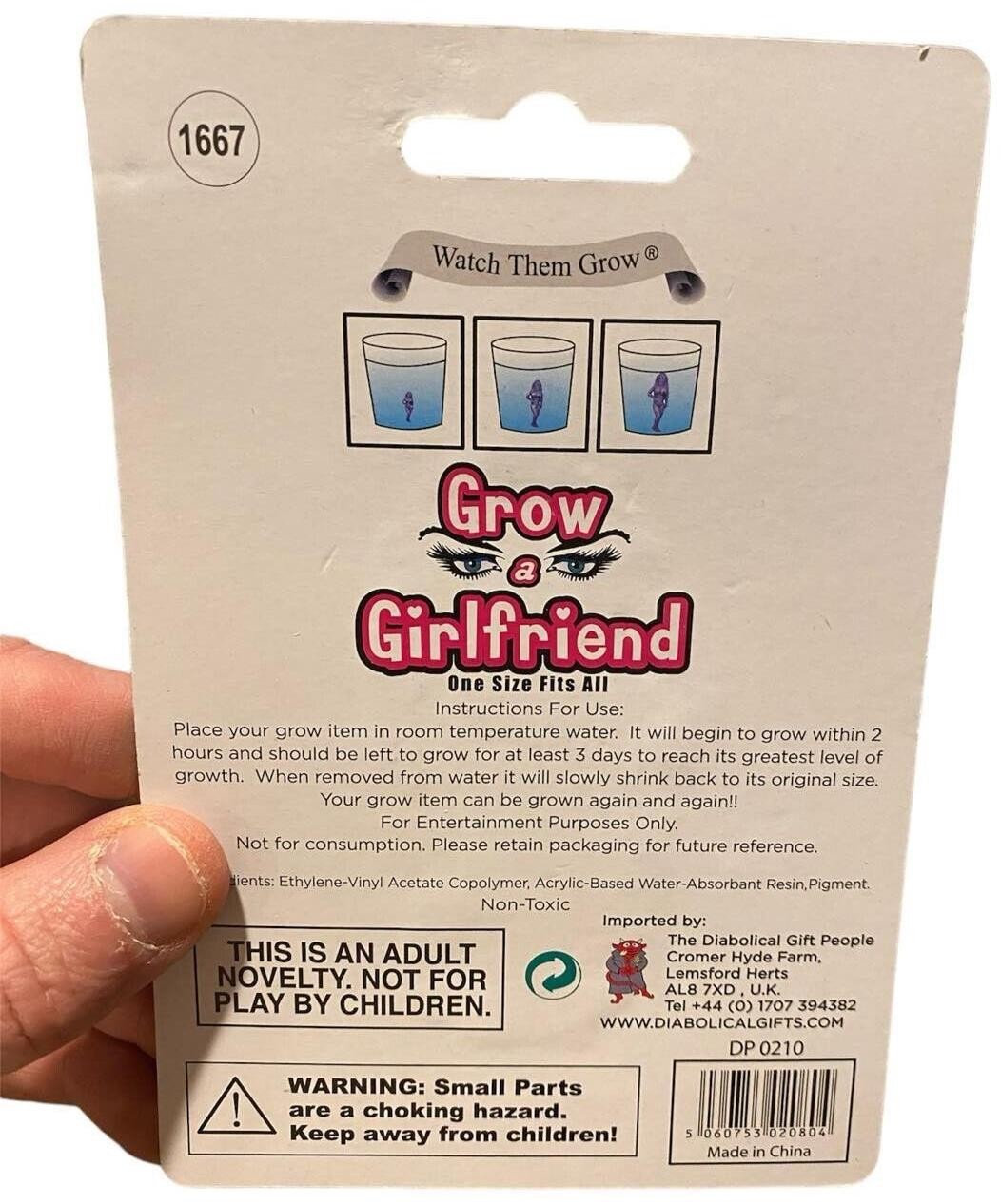 Grow A Girlfriend – Grows 600% in water funny – GaG Joke Novelty Adult Gift